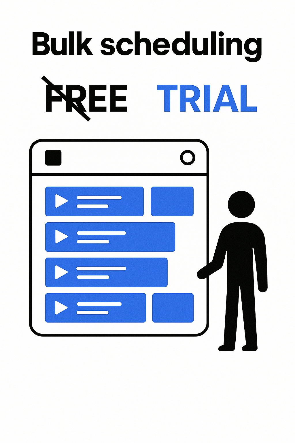 SocialPilot bulk scheduling interface showing trial model for users who need bulk posting capabilities