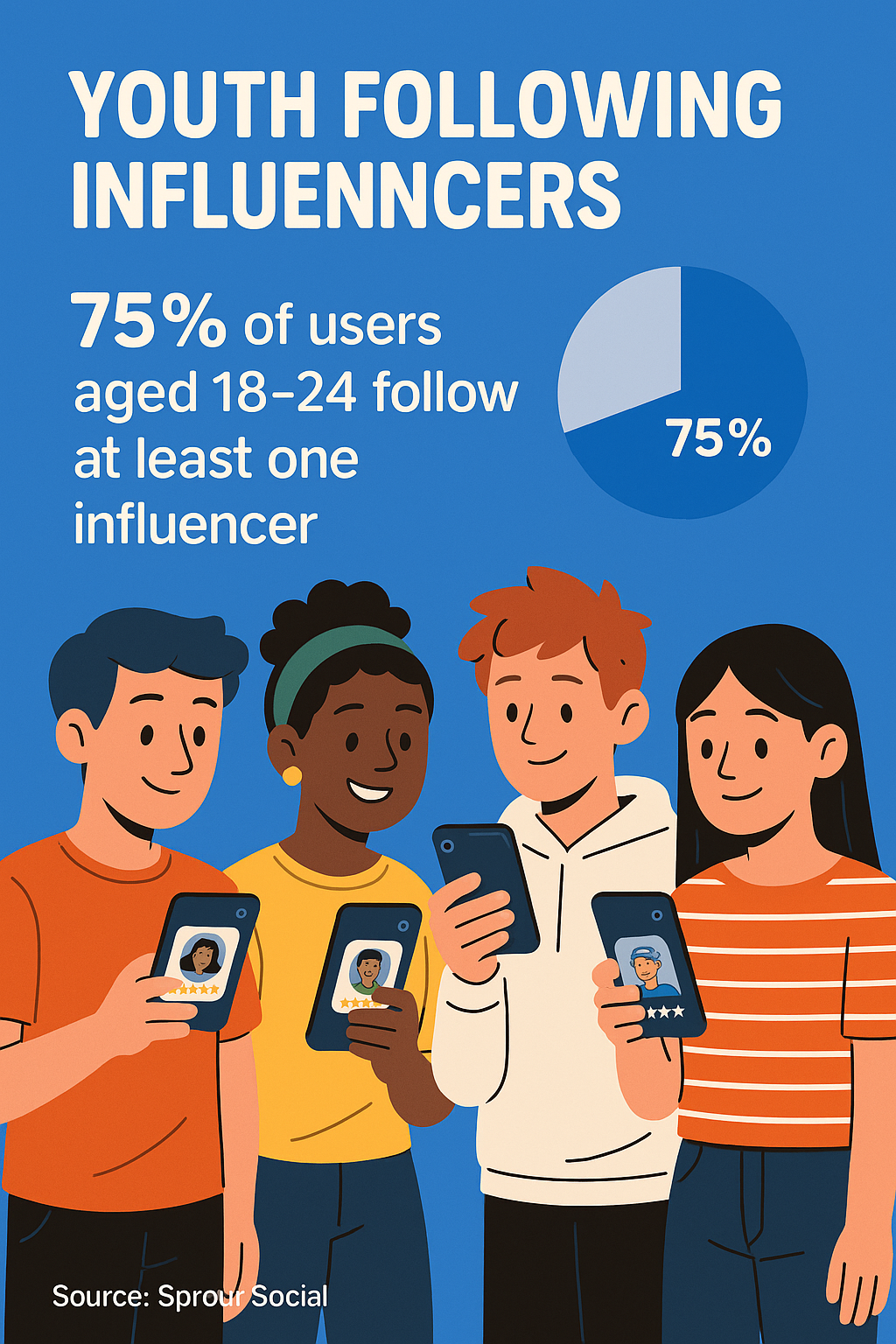 75% of users aged 18–24 follow at least one influencer