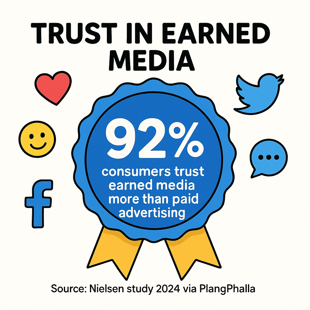 92% of consumers trust earned media more than paid advertising