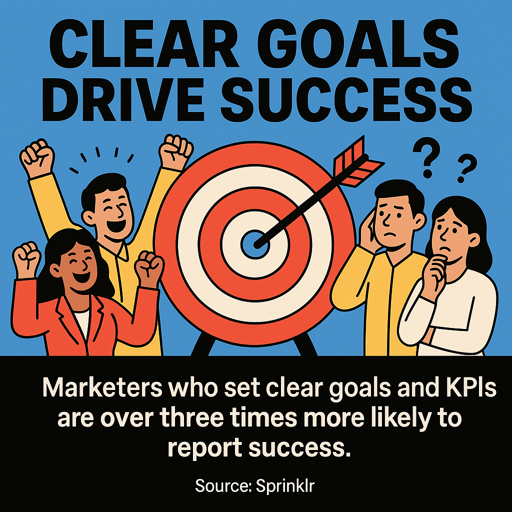 Marketers who set clear goals and KPIs are over three times more likely to report success