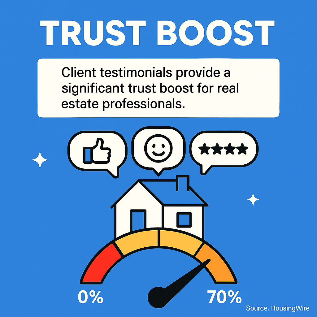 Testimonial posts increase trust perception by up to 70% among prospective clients