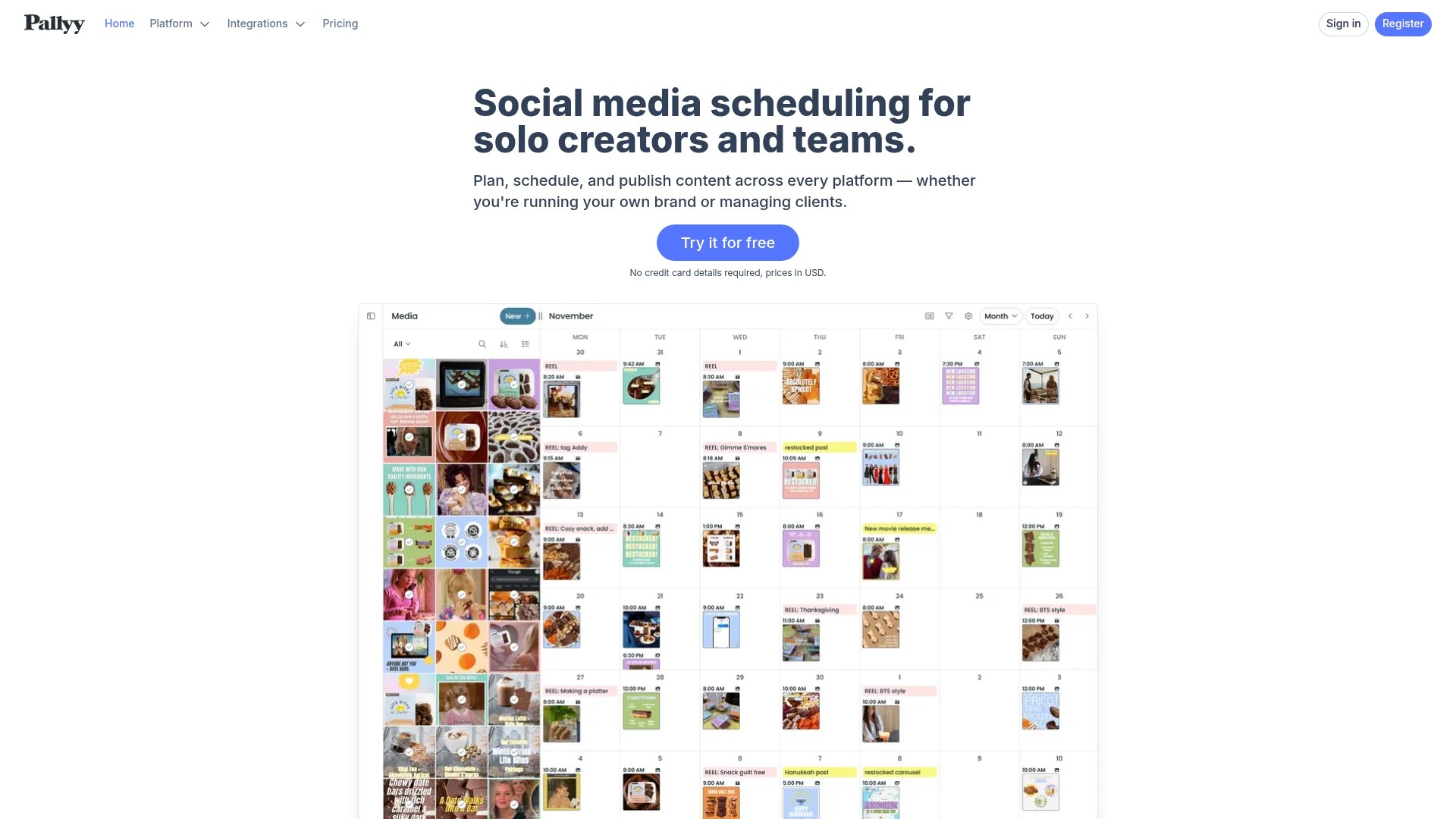 Screenshot of https://www.pallyy.com