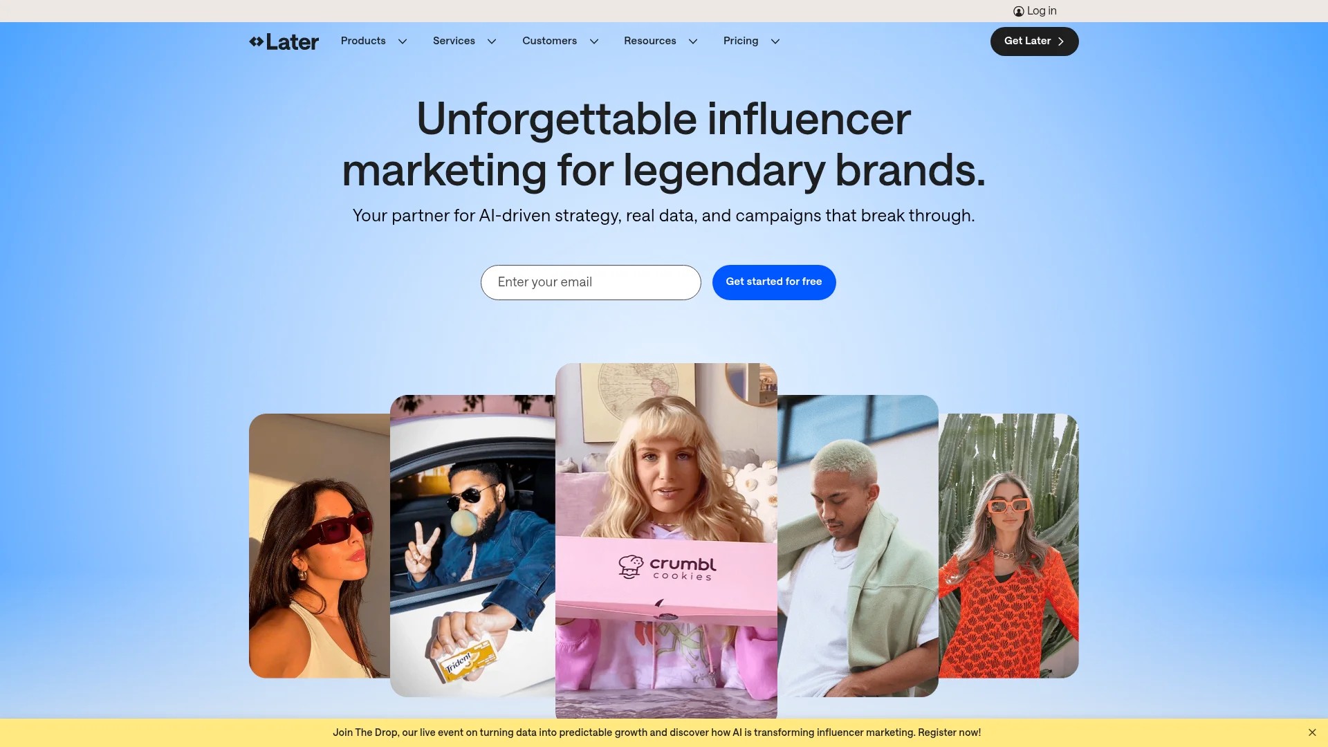 Screenshot of https://later.com