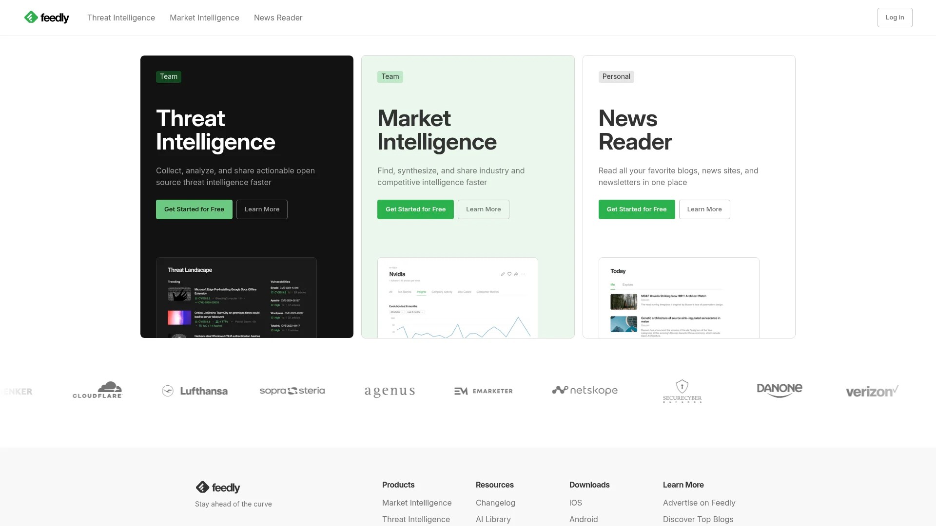 Screenshot of https://feedly.com