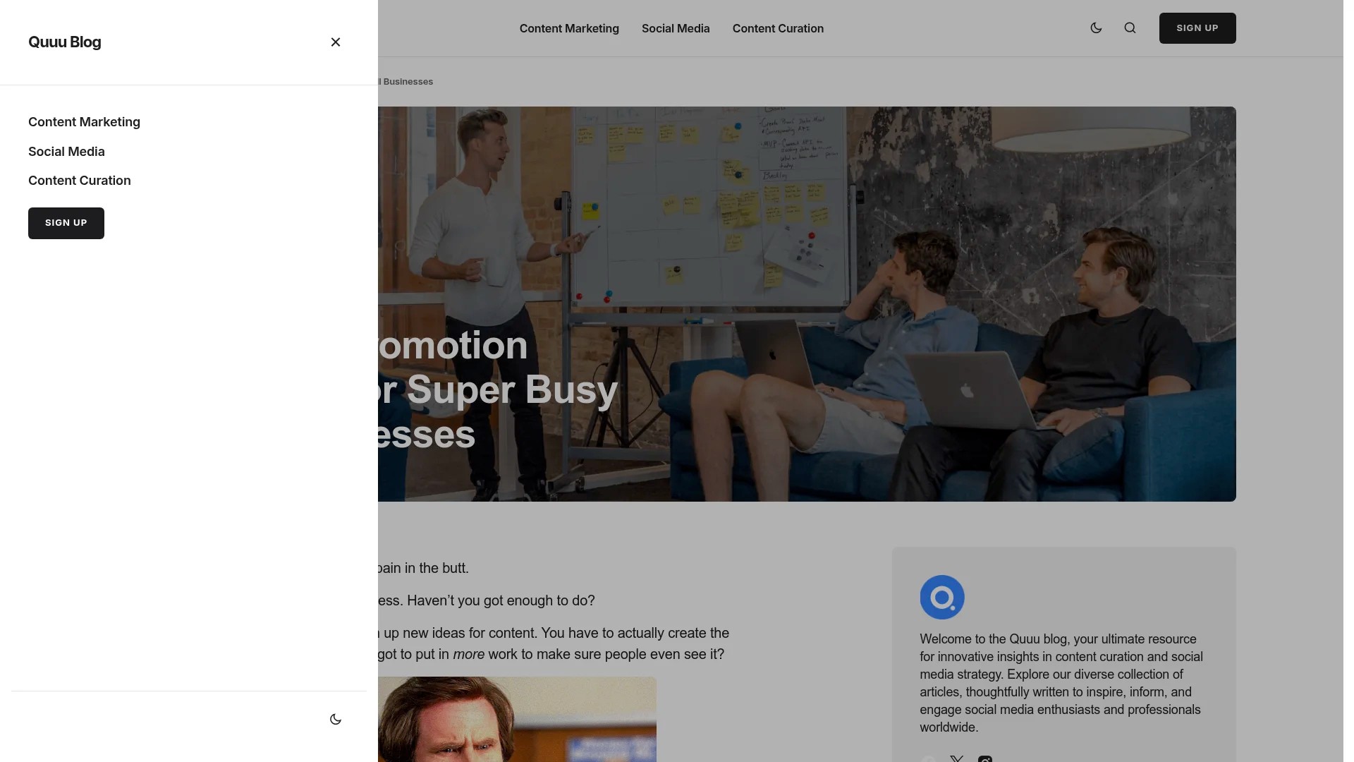 Screenshot of https://blog.quuu.co/small-biz-content-promotion-strategies/