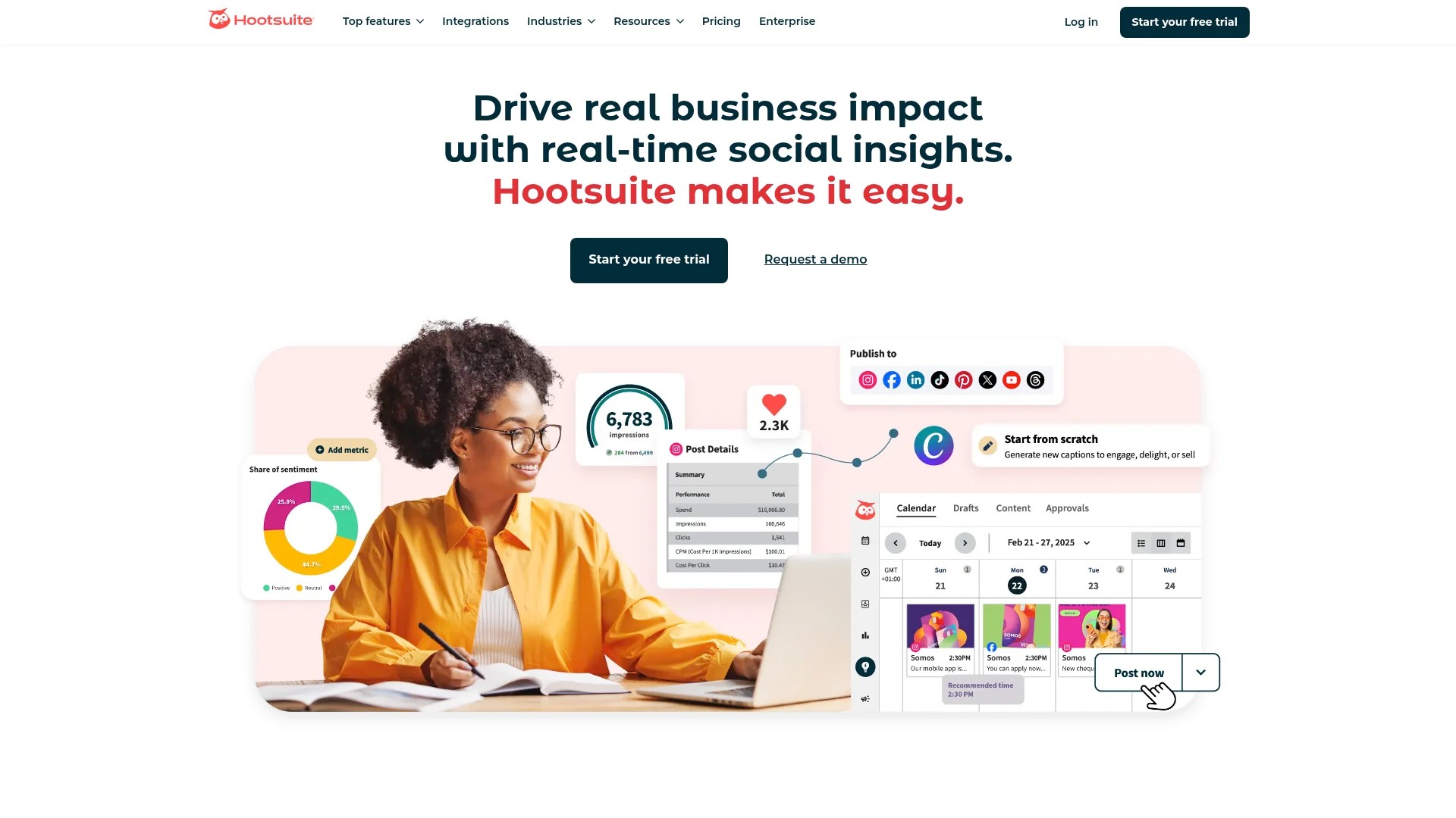Screenshot of https://hootsuite.com