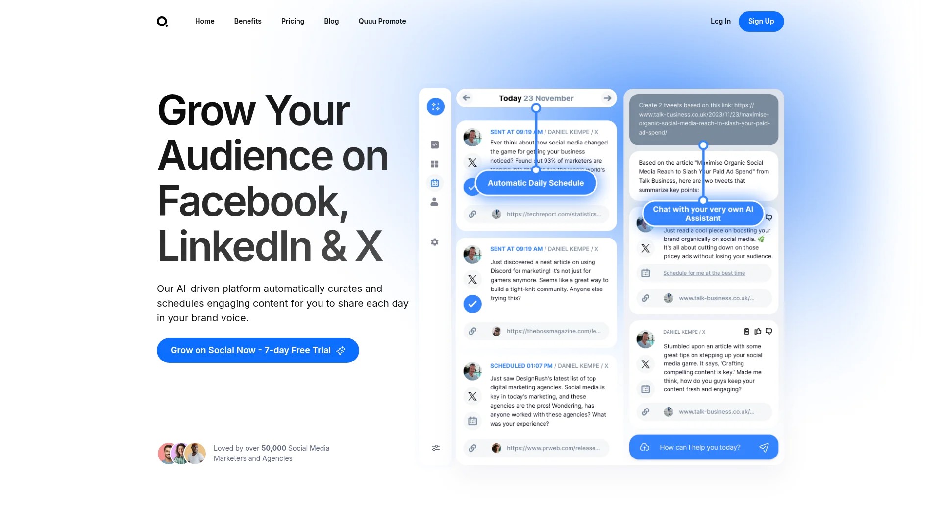 Screenshot of https://www.quuu.co