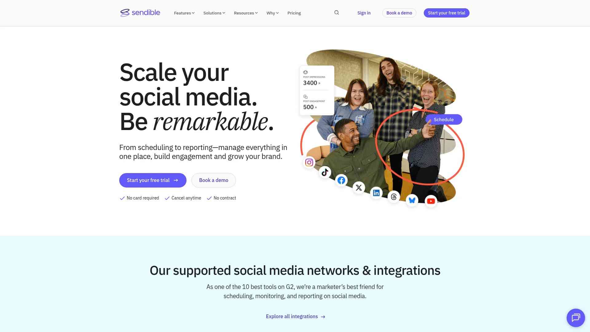 Screenshot of https://www.sendible.com
