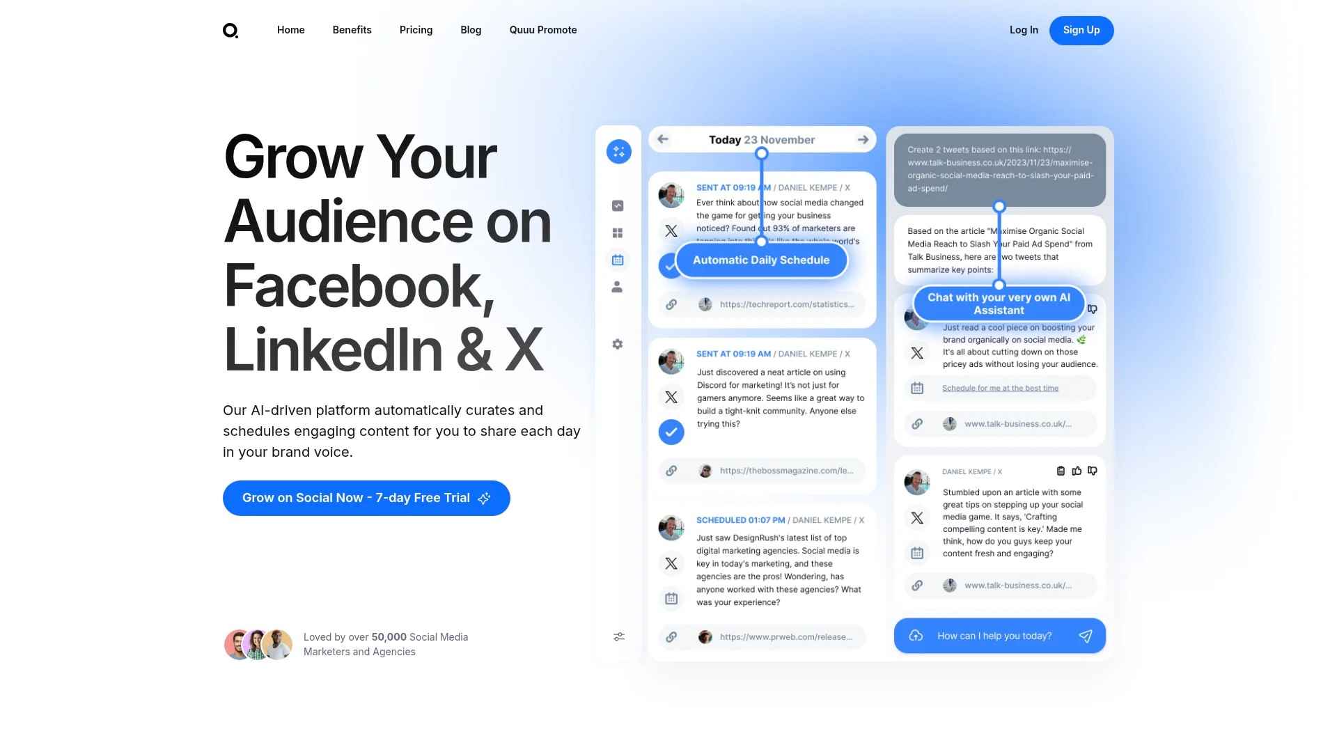 Screenshot of https://www.quuu.co