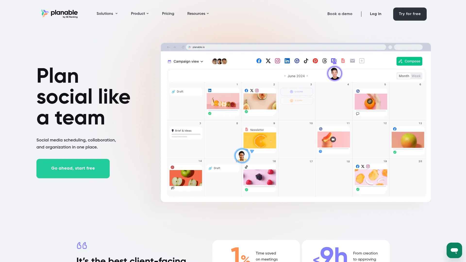 Screenshot of https://planable.io