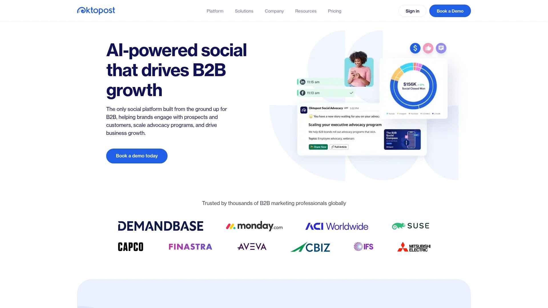 Screenshot of https://www.oktopost.com