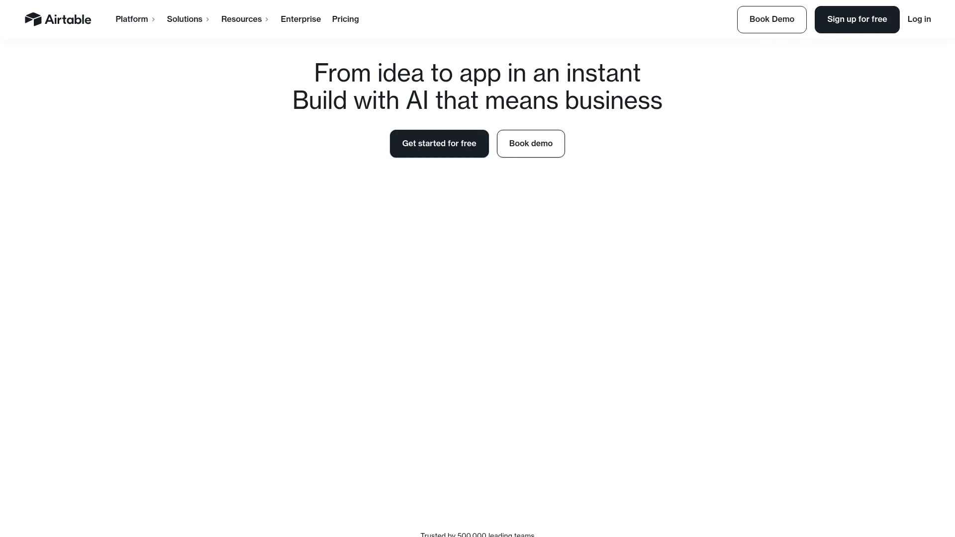 Screenshot of https://airtable.com