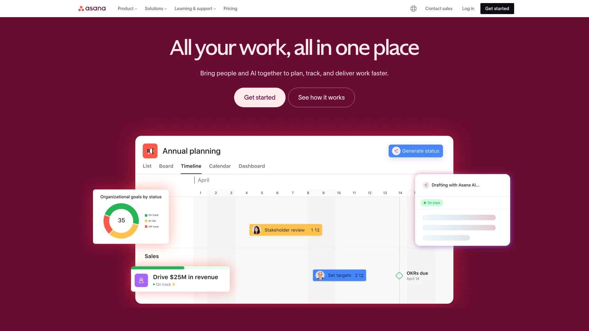 Screenshot of https://asana.com
