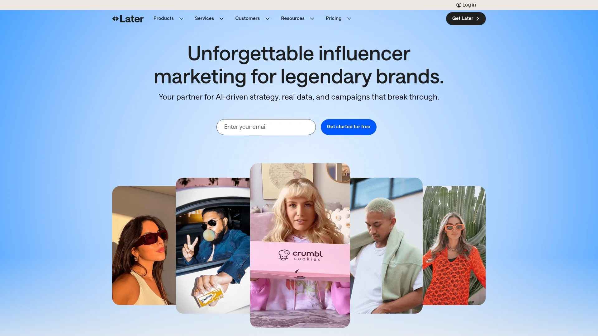 Screenshot of https://later.com