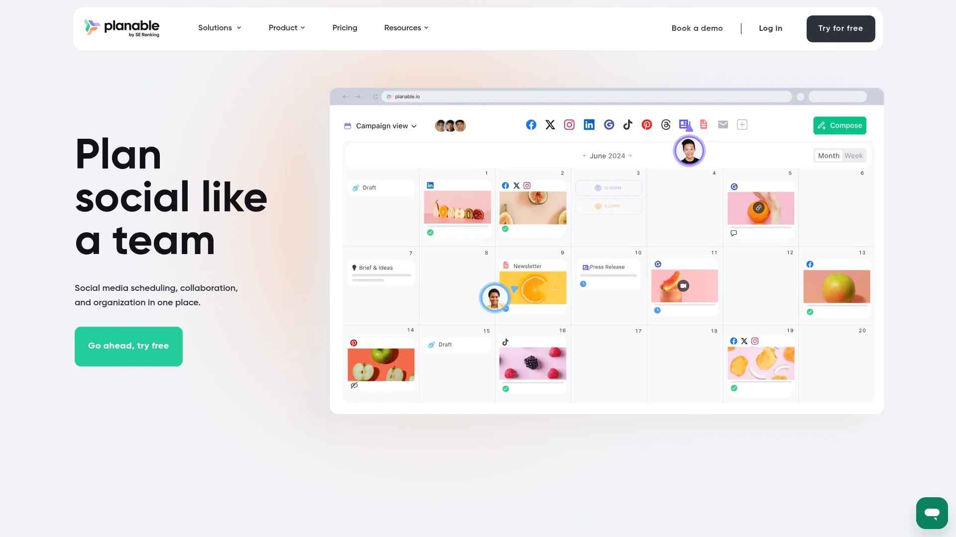 Screenshot of https://planable.io