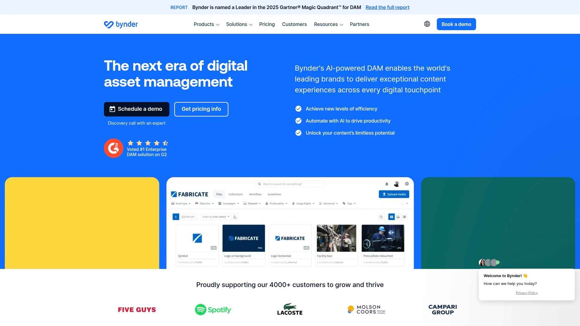Screenshot of https://bynder.com