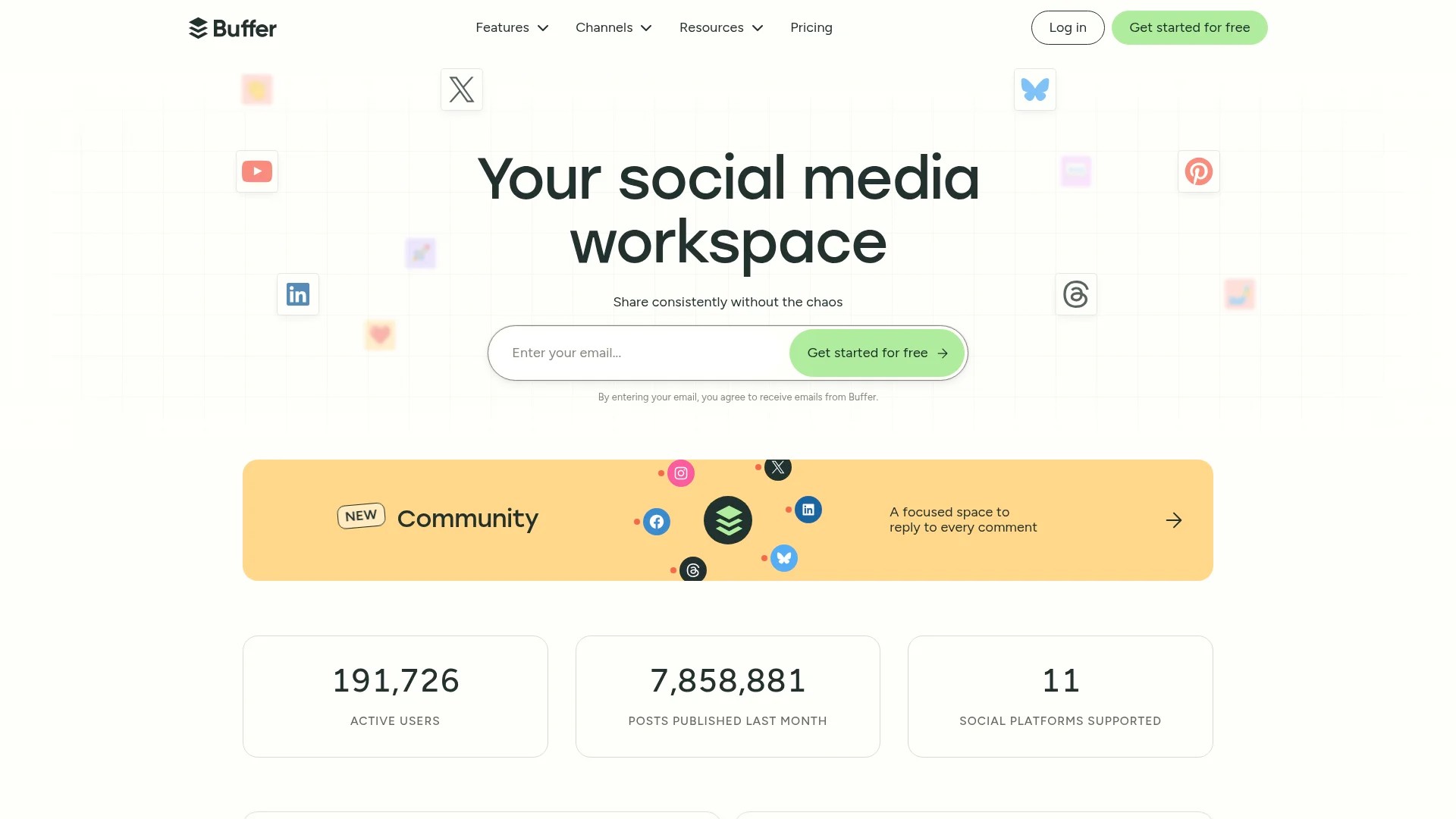 Screenshot of https://buffer.com