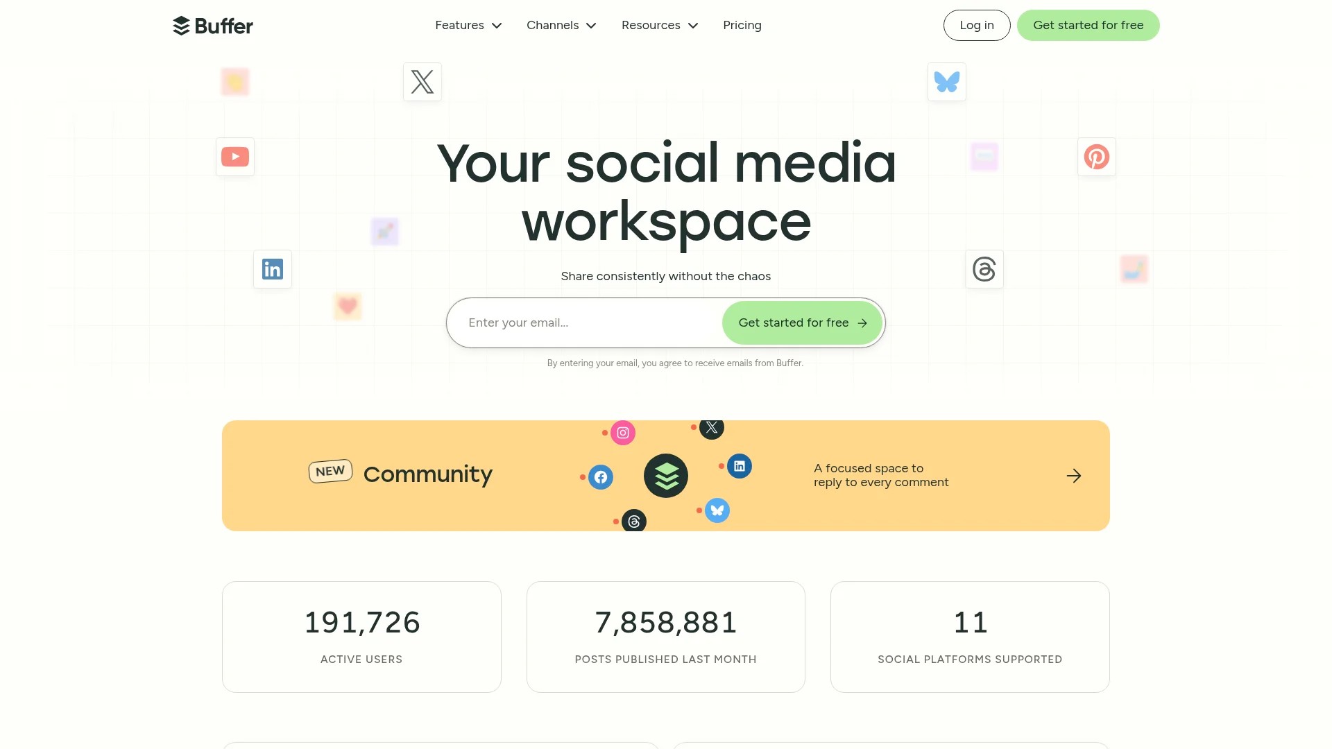 Screenshot of https://buffer.com
