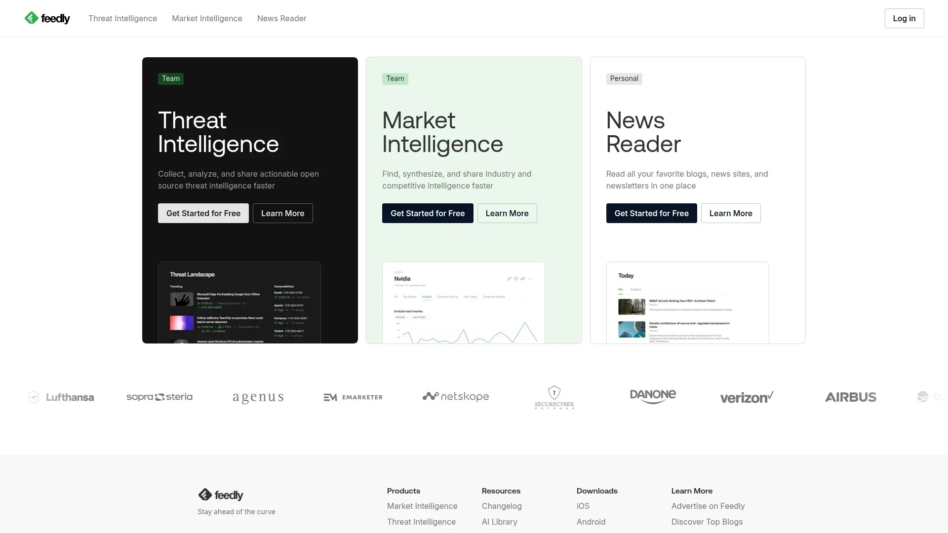 Screenshot of https://feedly.com