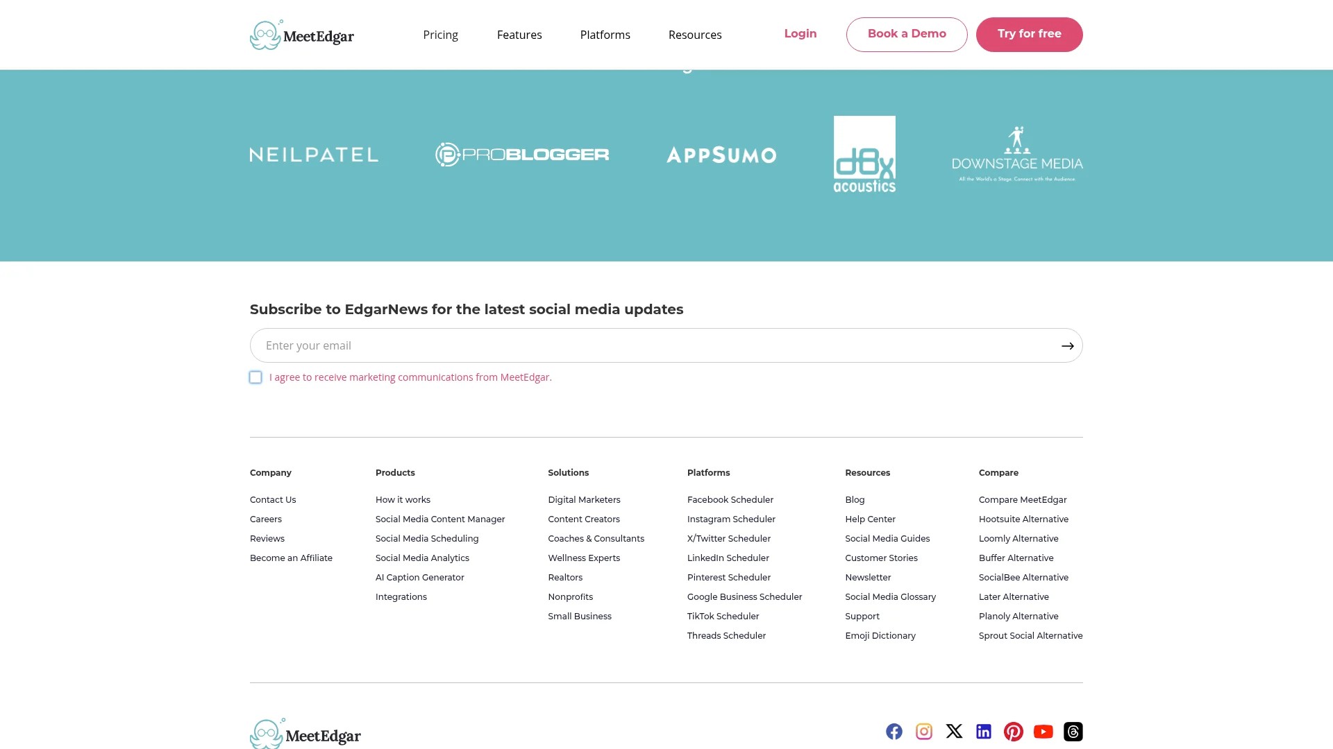 Screenshot of https://meetedgar.com