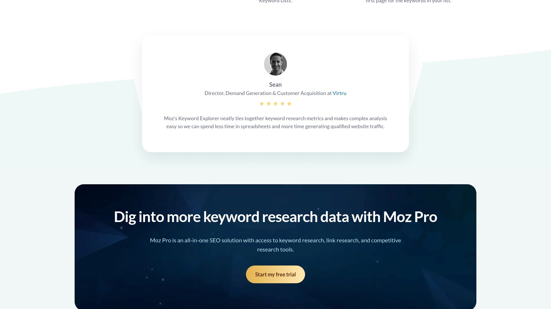 Screenshot of https://moz.com/explorer