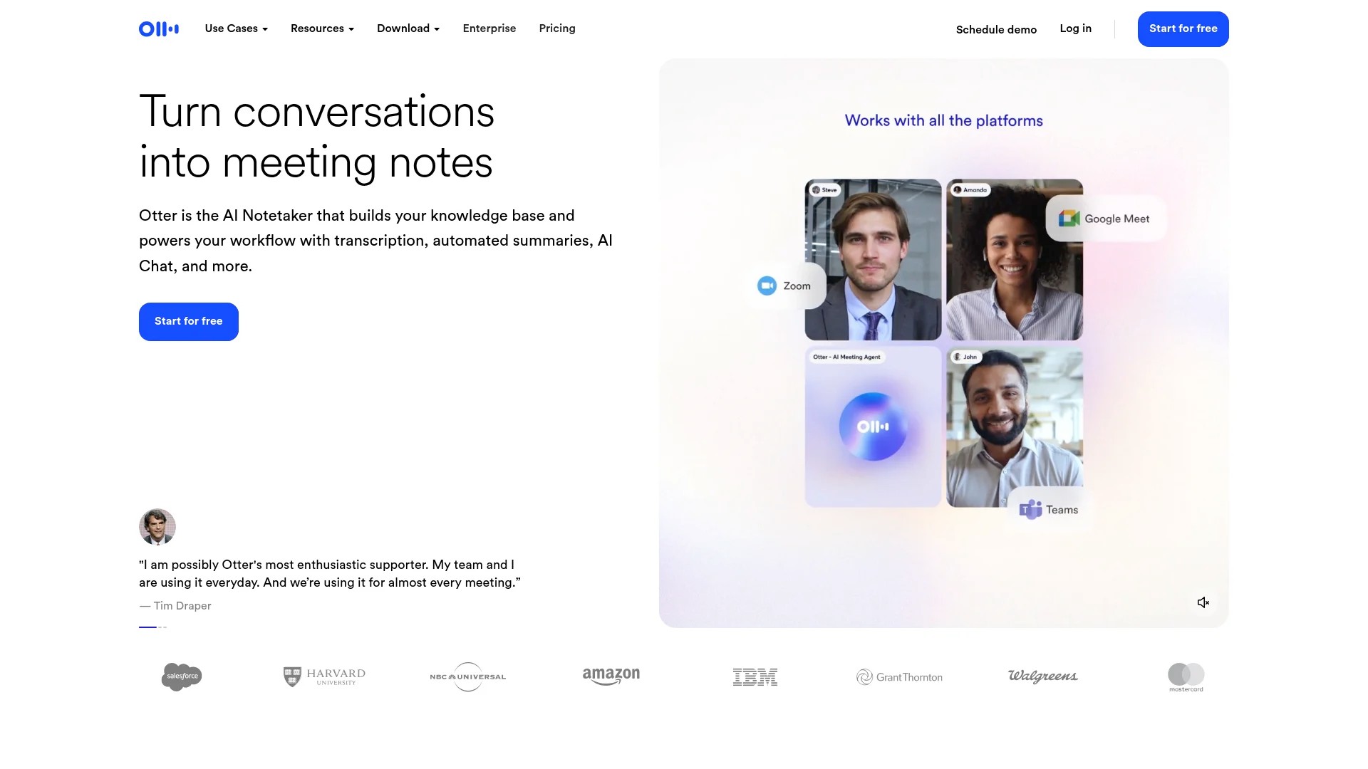 Screenshot of https://otter.ai