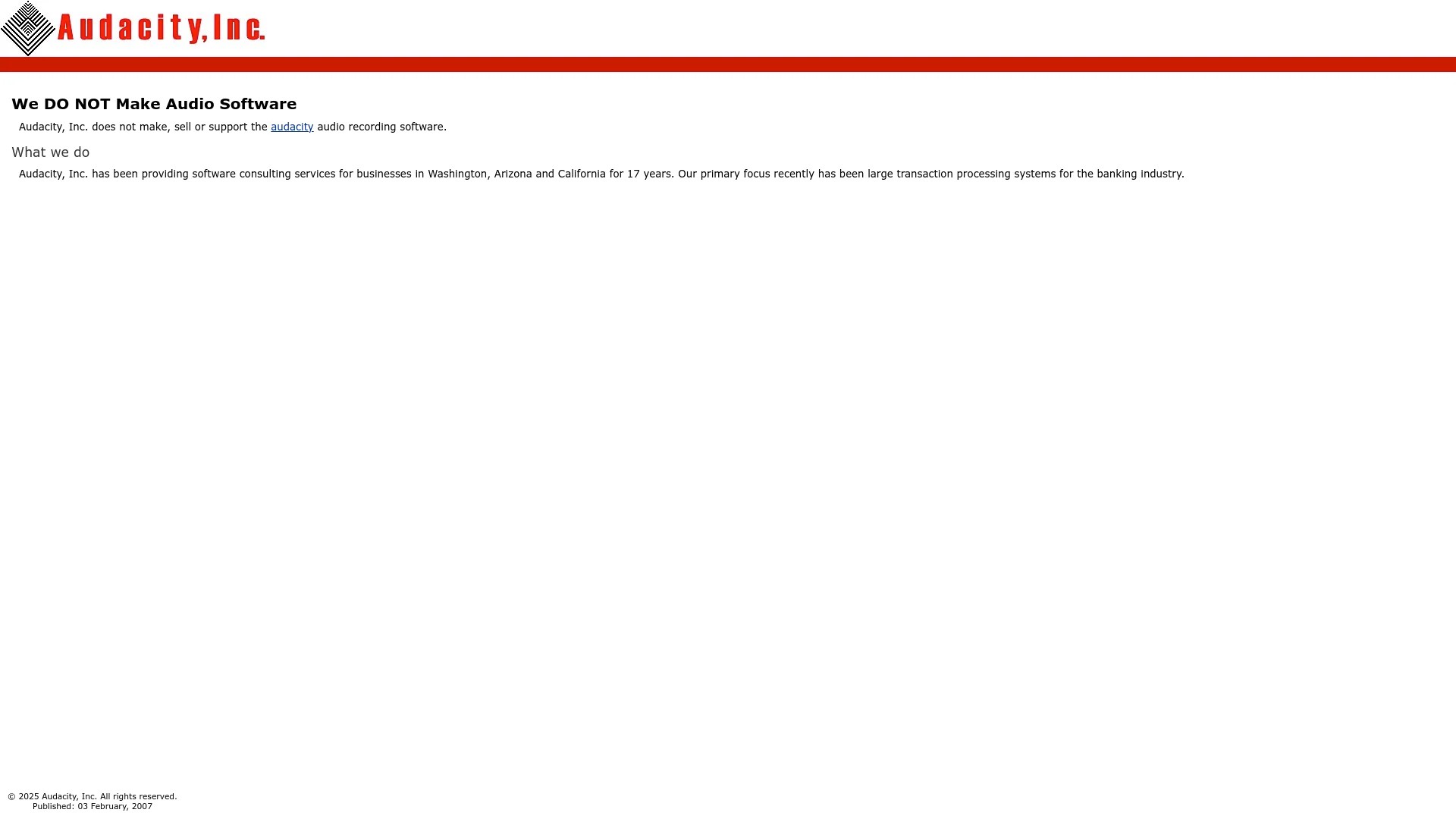 Screenshot of https://www.audacity.com