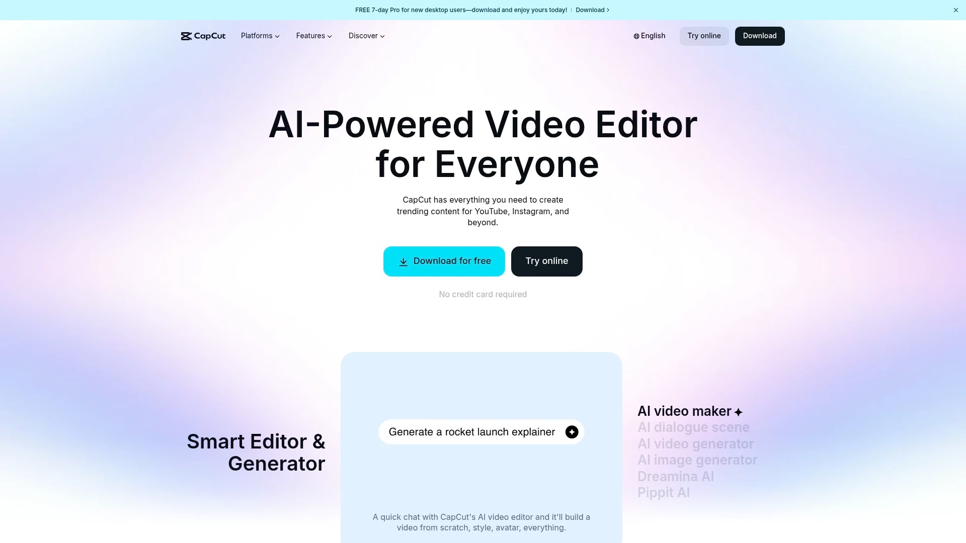 Screenshot of https://www.capcut.com