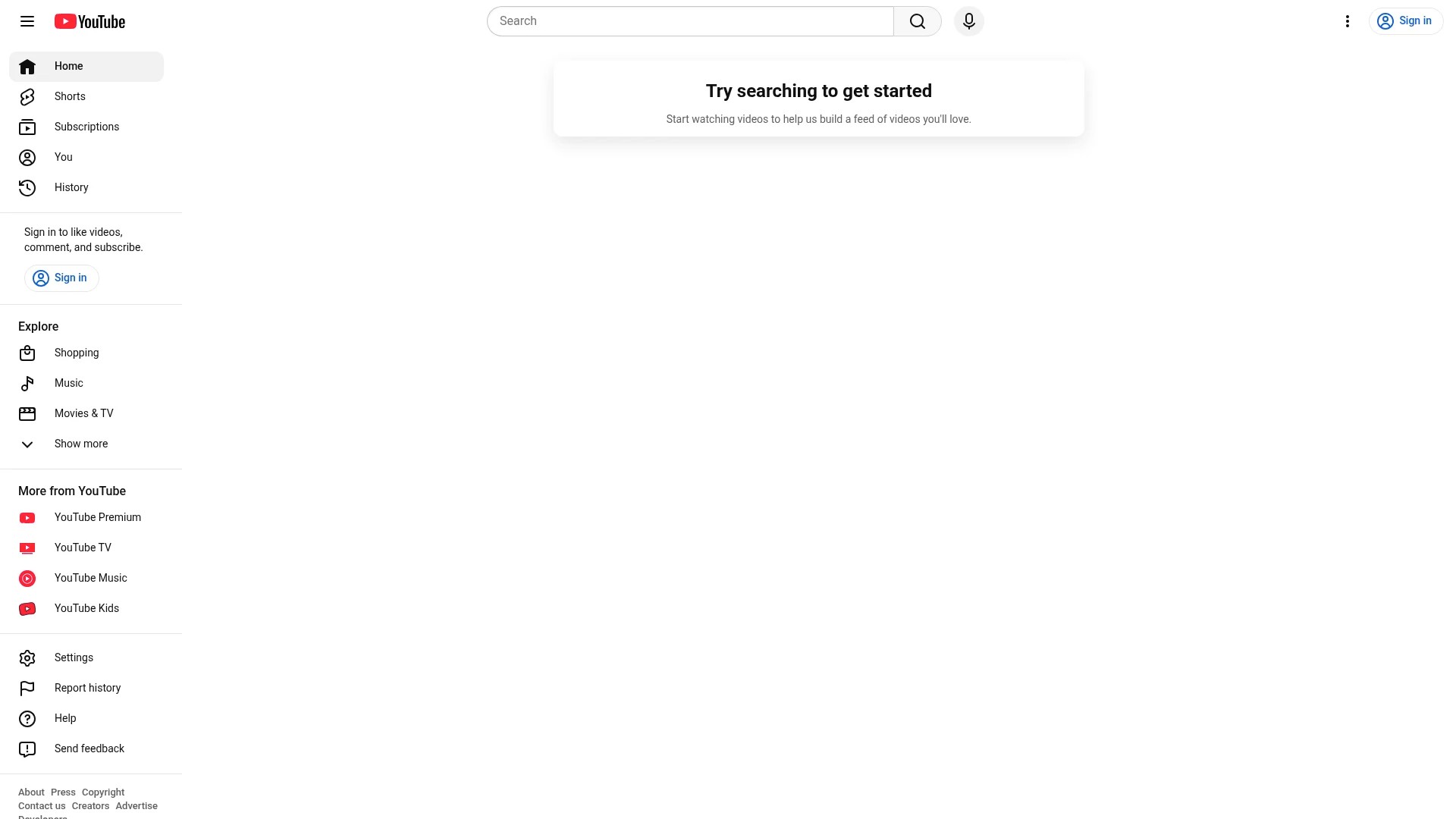 Screenshot of https://www.youtube.com