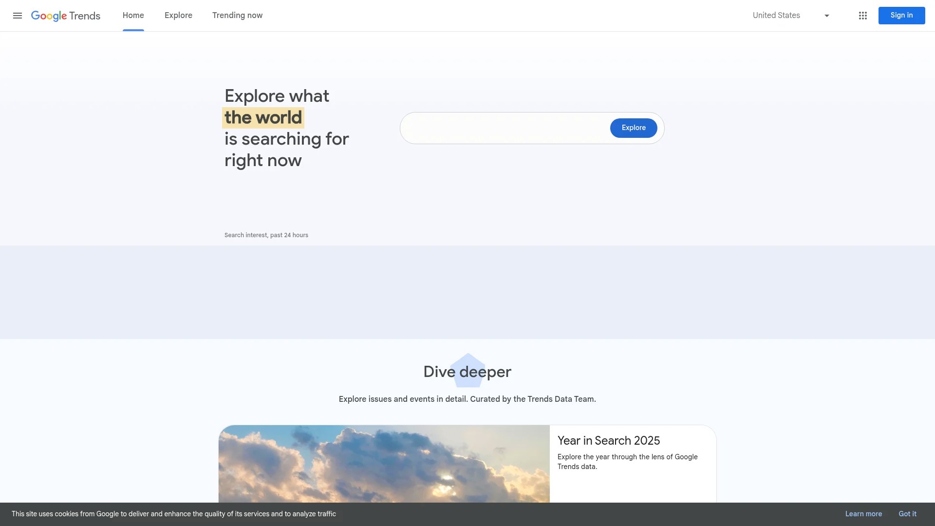 Screenshot of https://trends.google.com