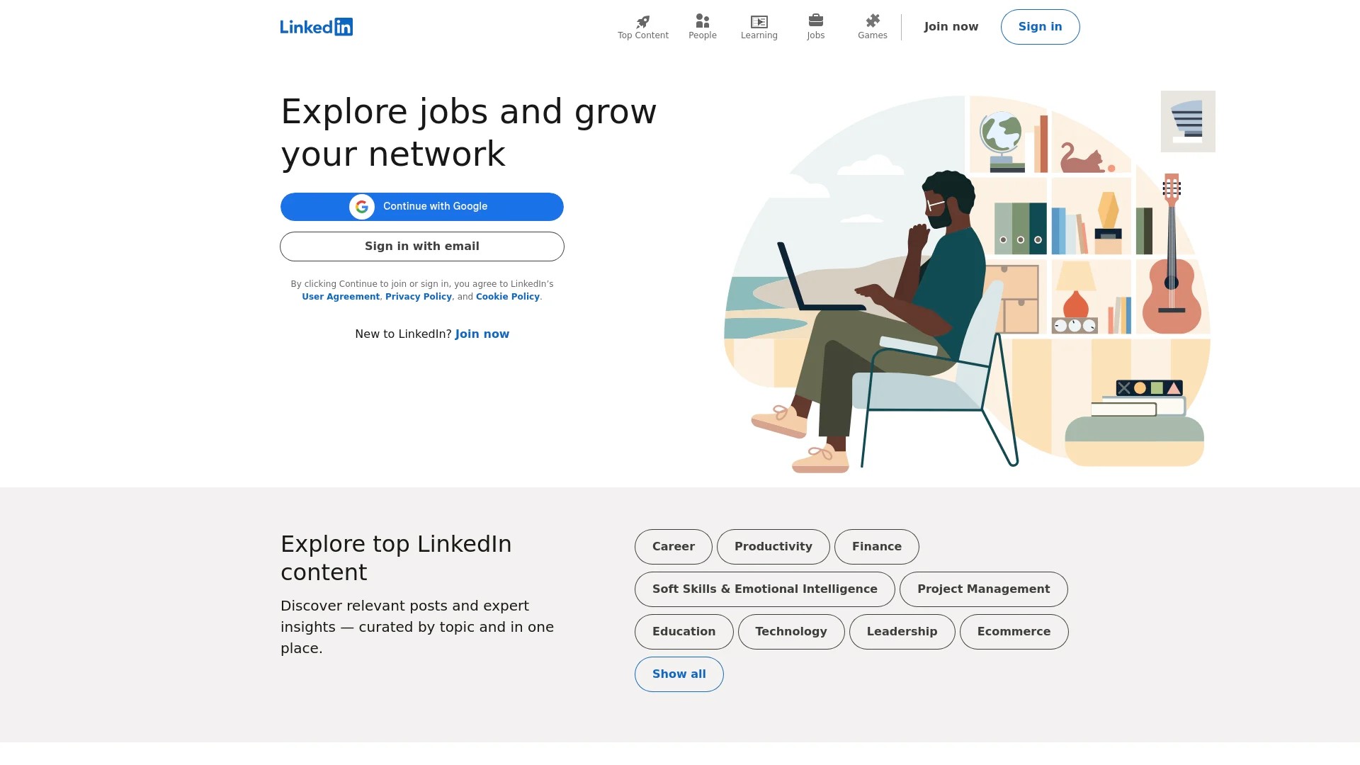 Screenshot of https://www.linkedin.com