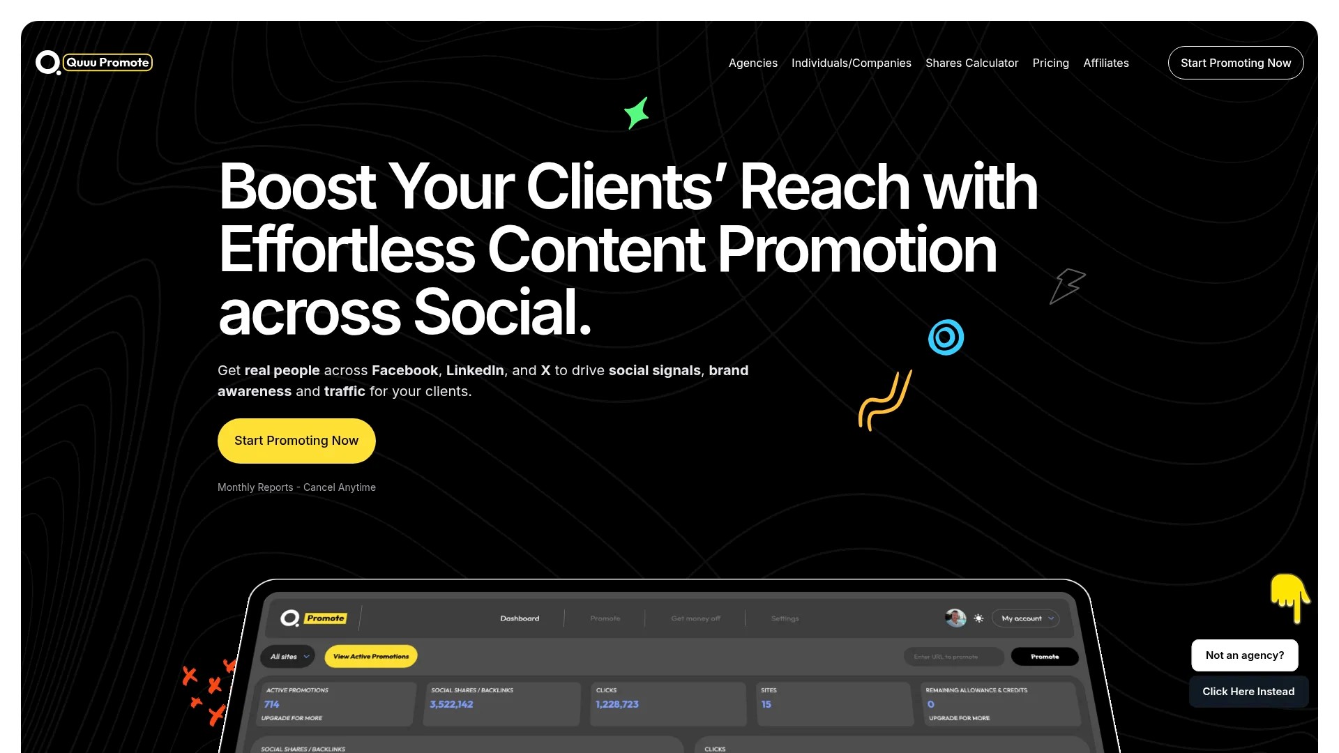 Screenshot of https://www.quuu.co/promote