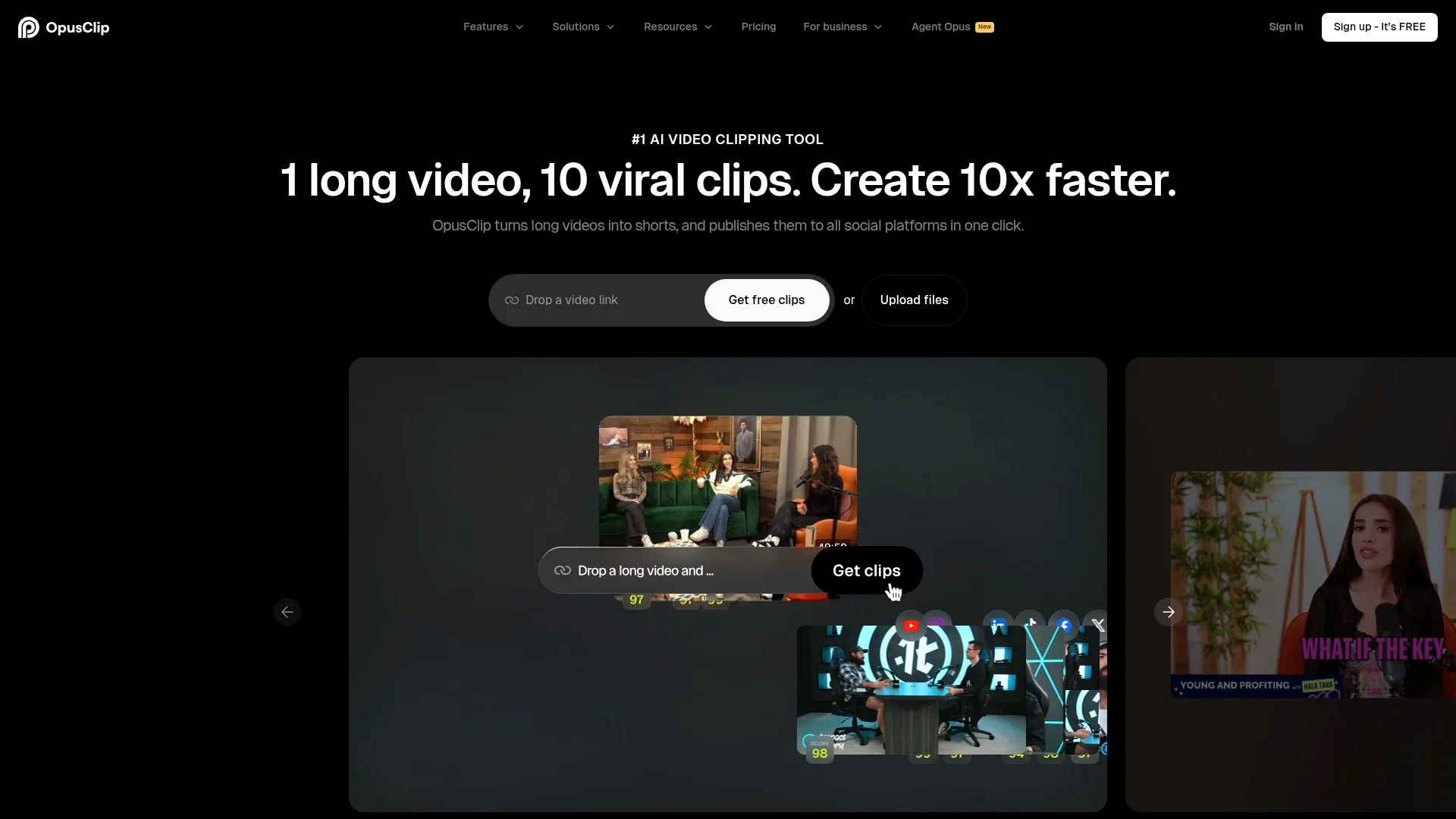 Screenshot of https://www.opus.pro