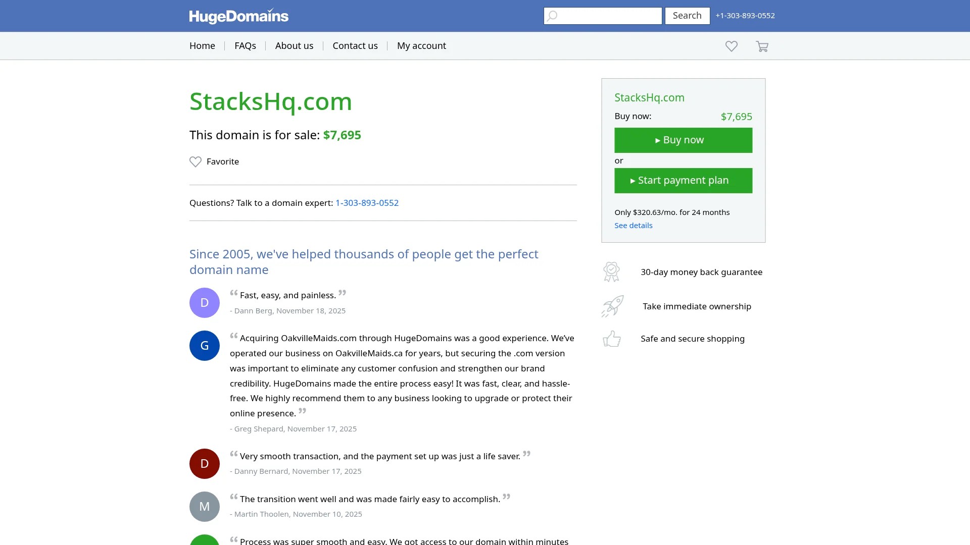 Screenshot of https://www.stackshq.com