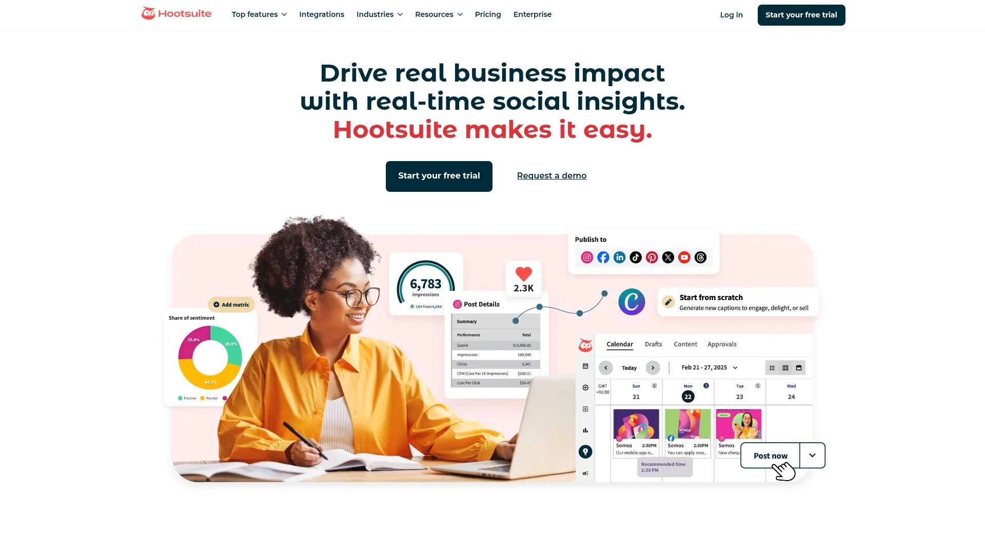 Screenshot of https://hootsuite.com