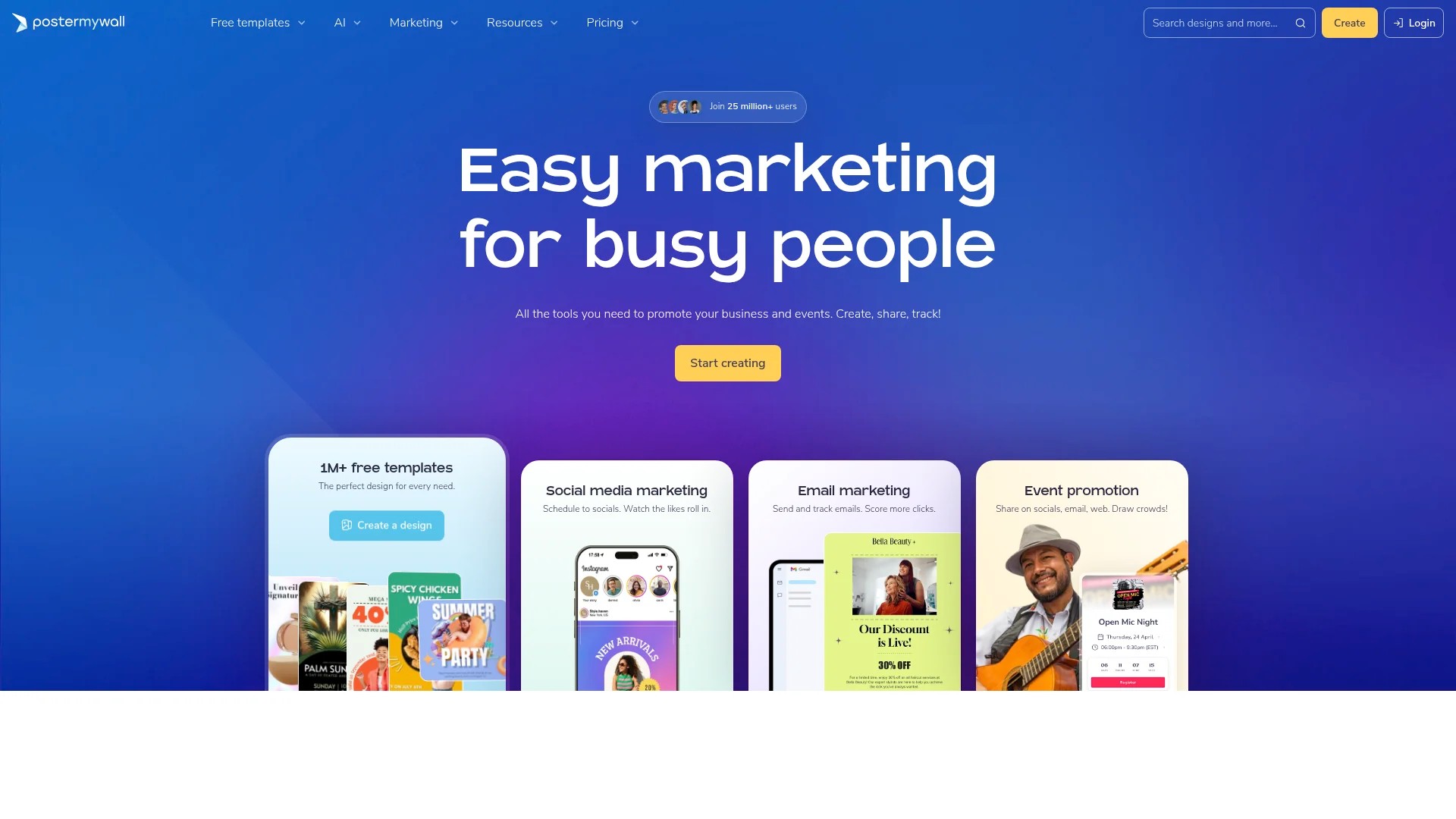 Screenshot of https://www.postermywall.com