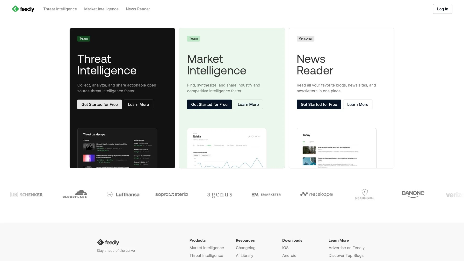 Screenshot of https://feedly.com