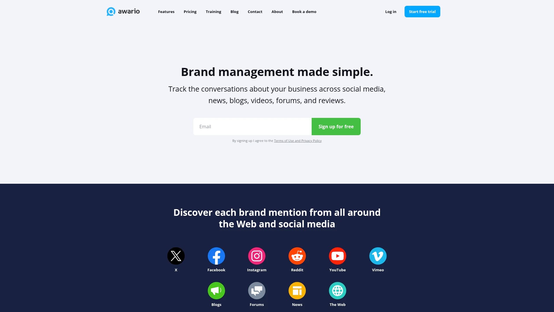 Screenshot of https://awario.com