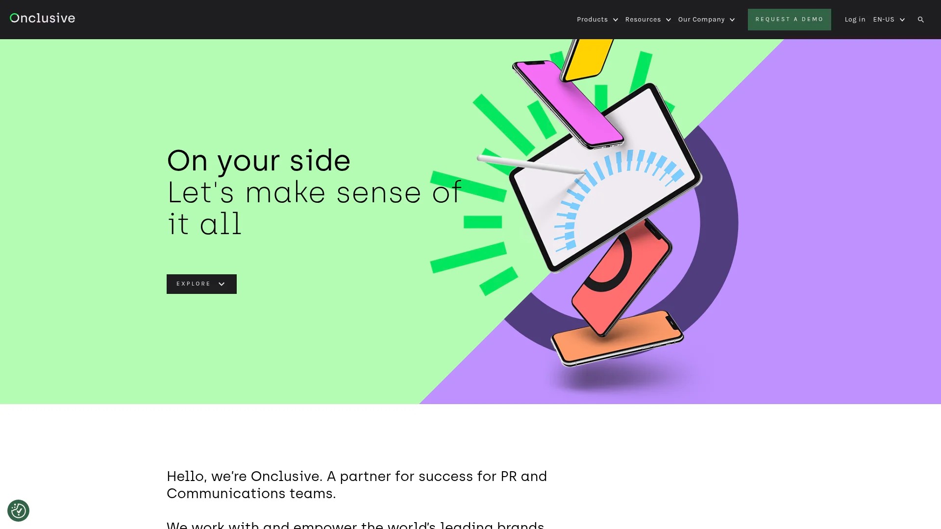 Screenshot of https://onclusive.com