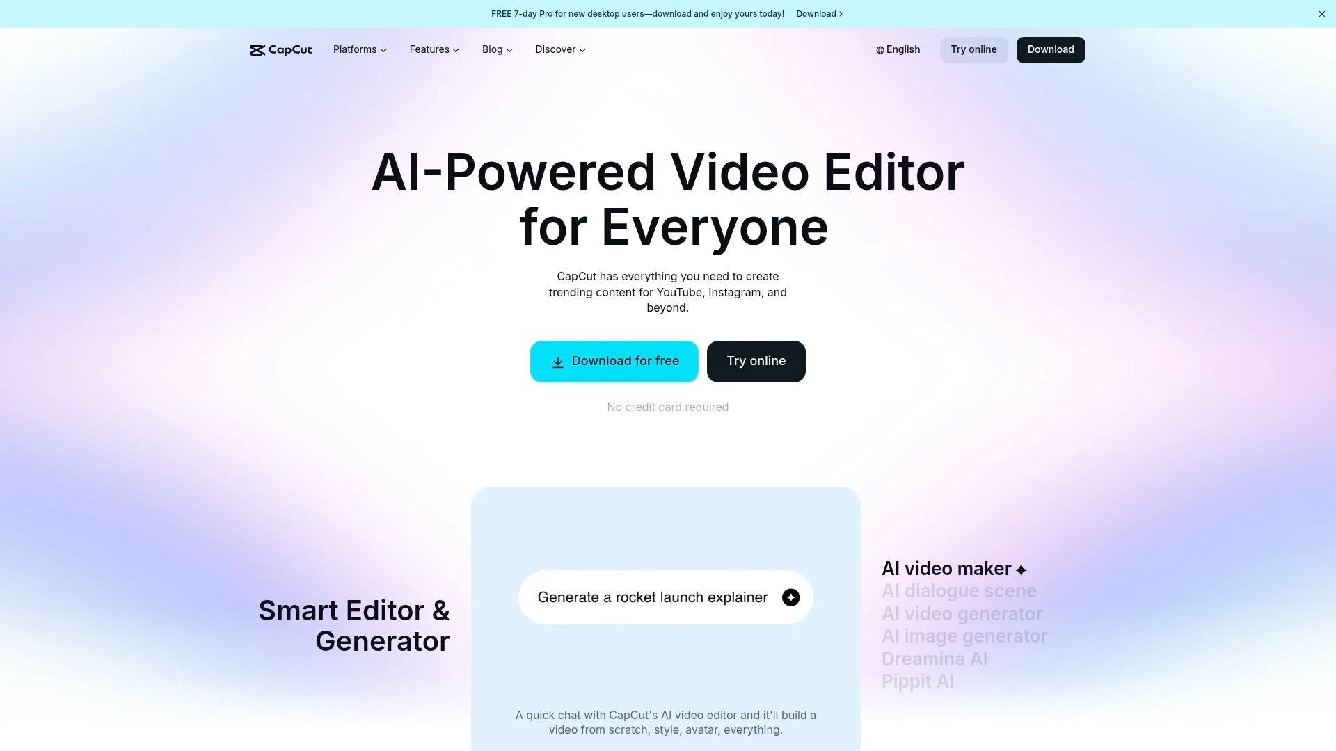 Screenshot of https://www.capcut.com