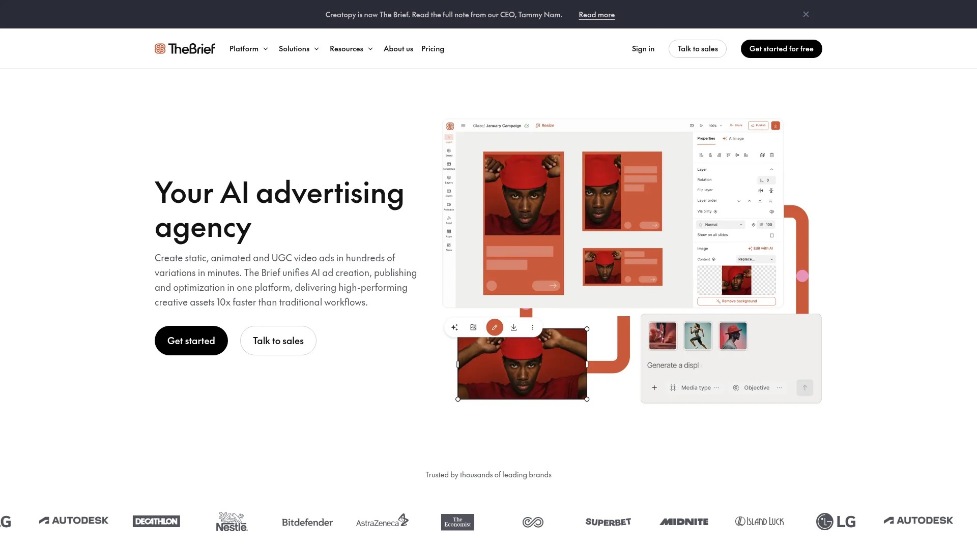 Screenshot of https://www.creatopy.com