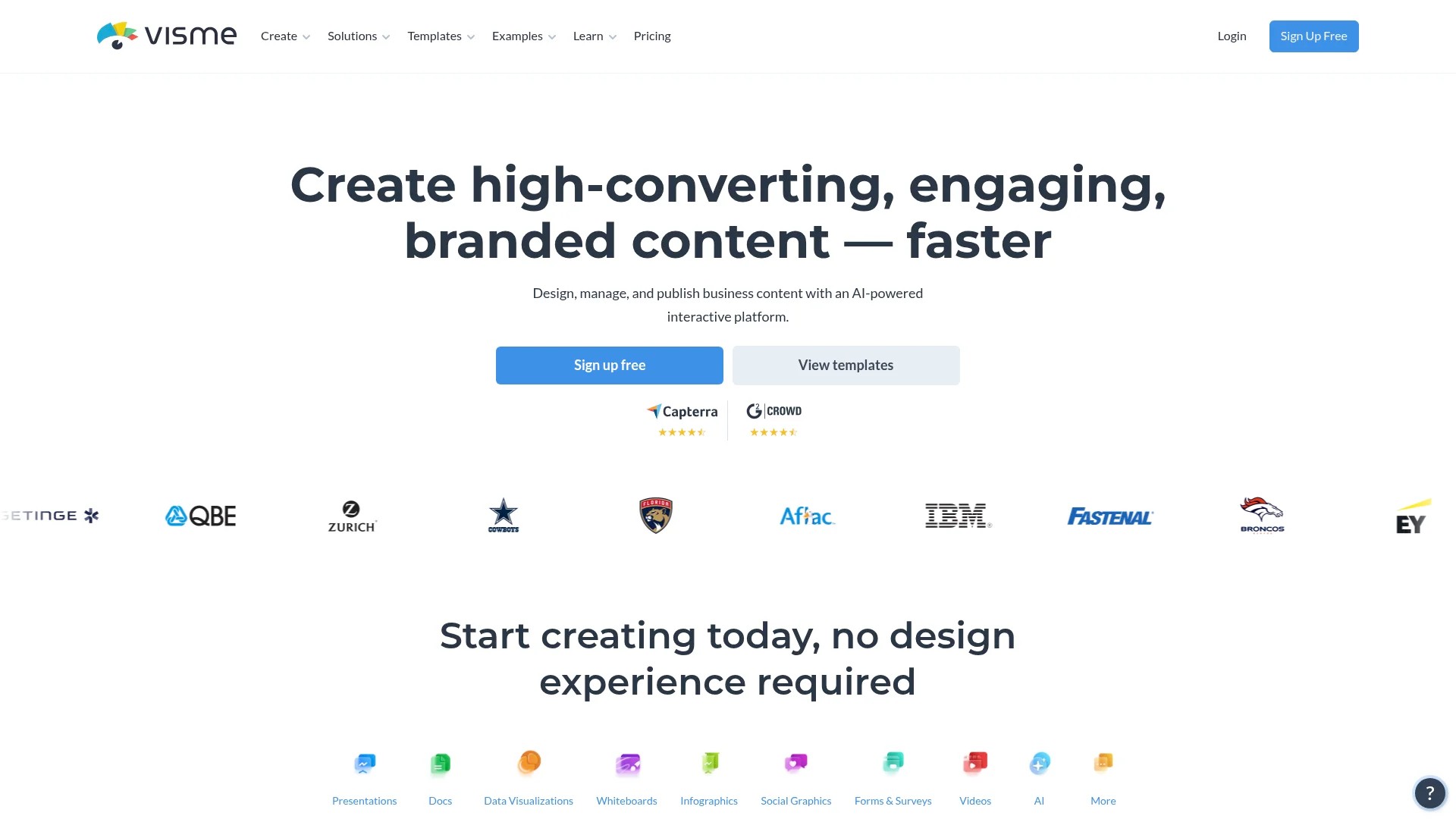 Screenshot of https://www.visme.co