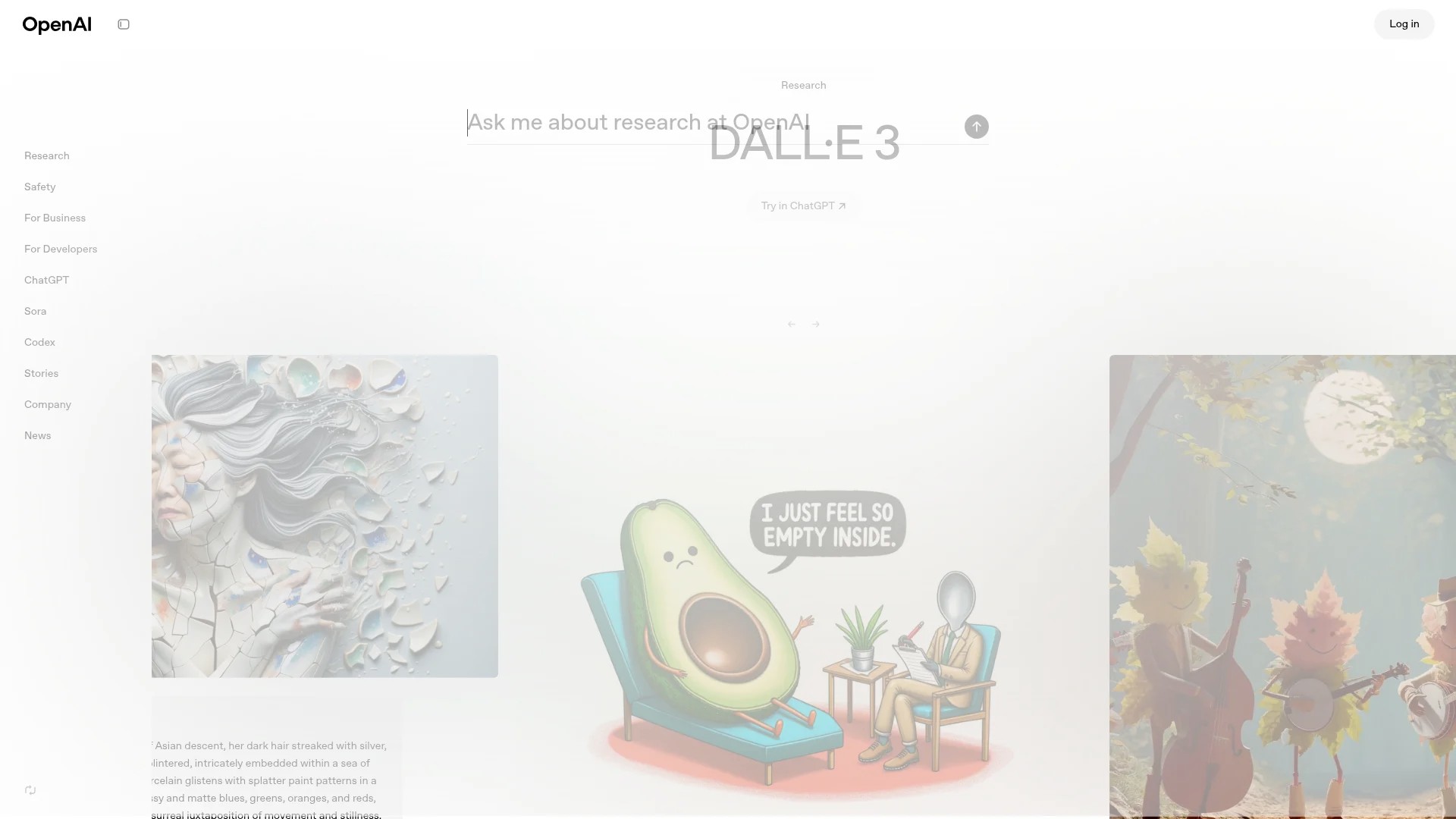 Screenshot of https://openai.com/dall-e-3