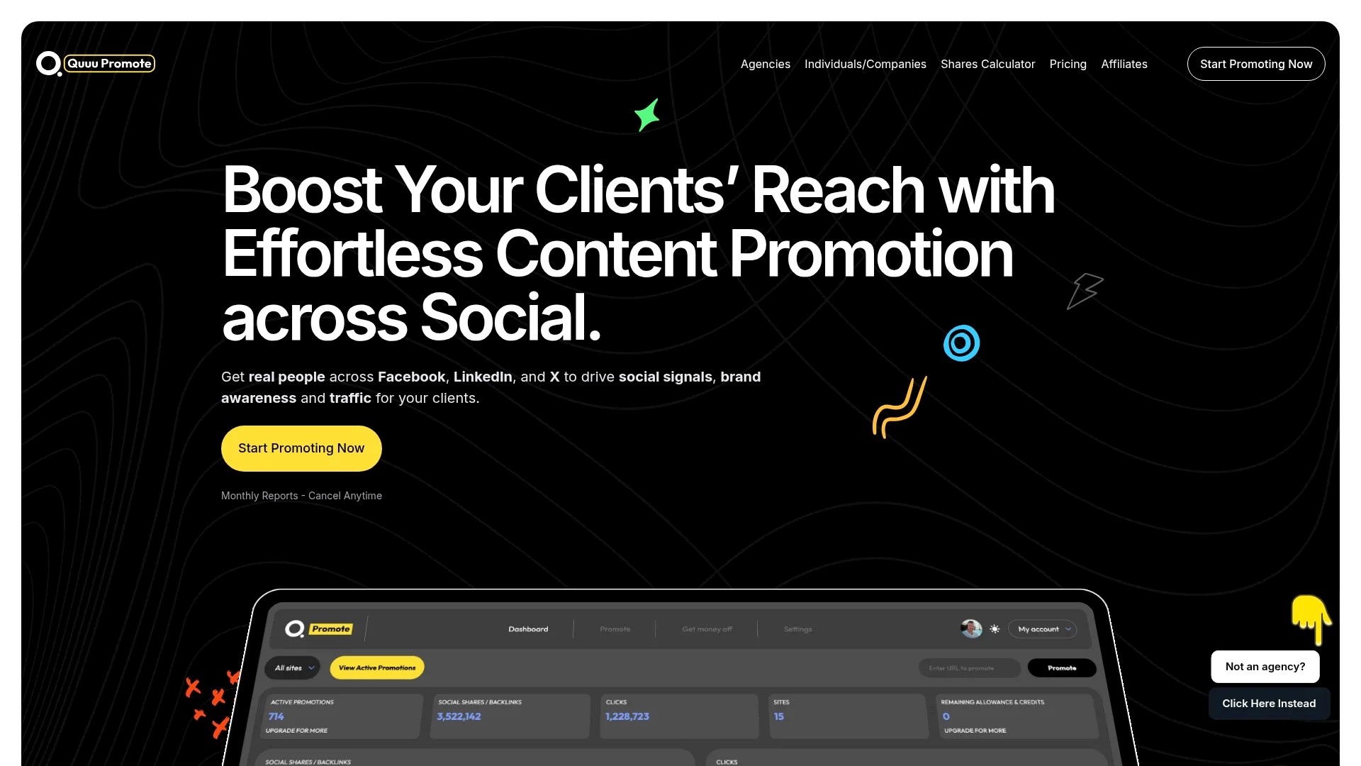 Screenshot of https://quuu.co/promote