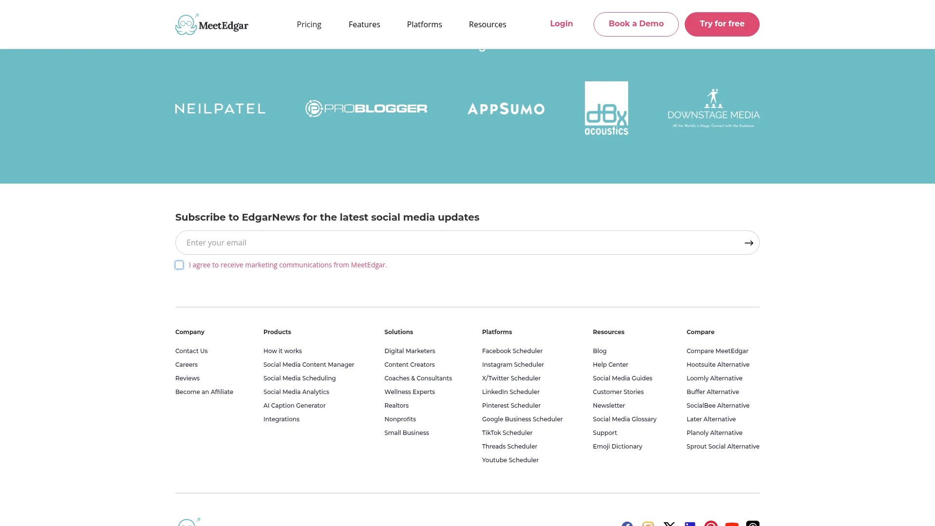 Screenshot of https://meetedgar.com