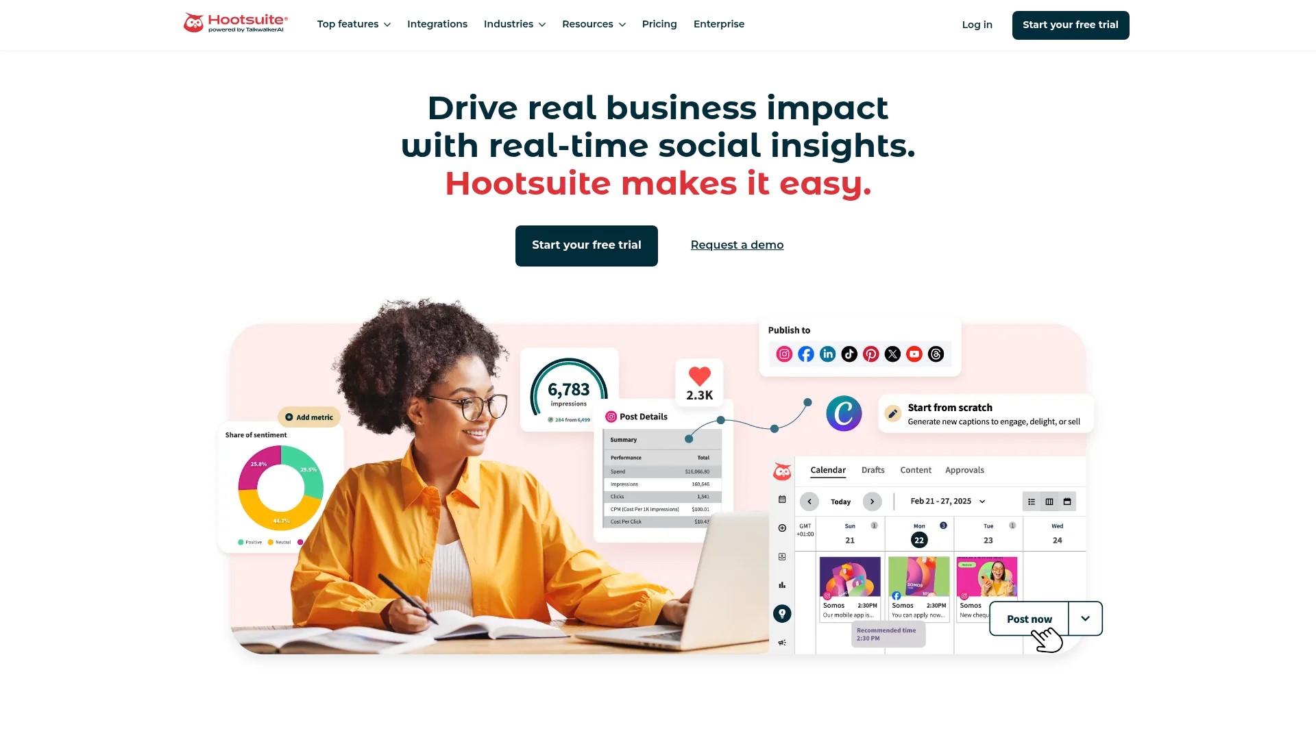 Screenshot of https://hootsuite.com