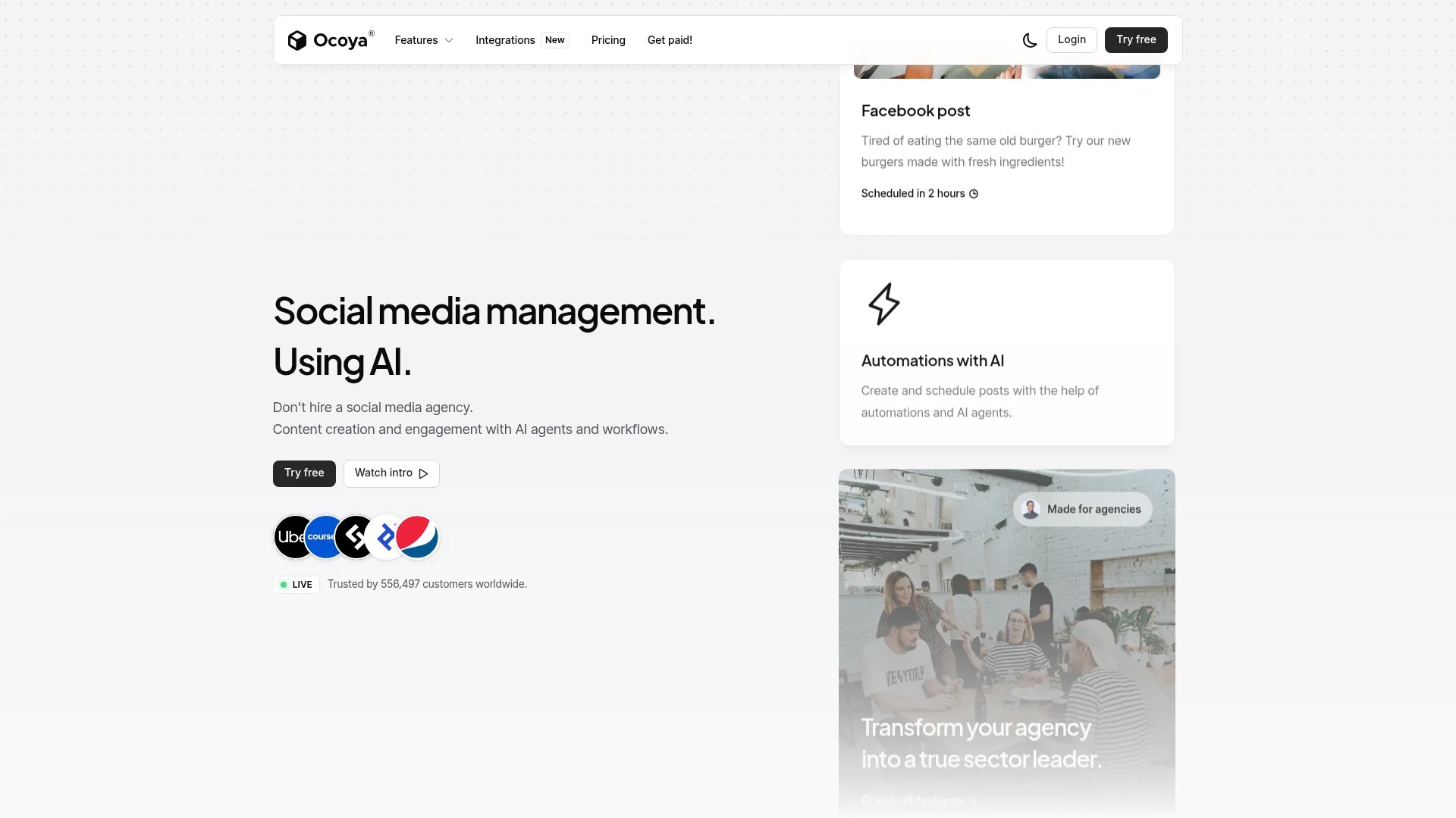 Screenshot of https://ocoya.com