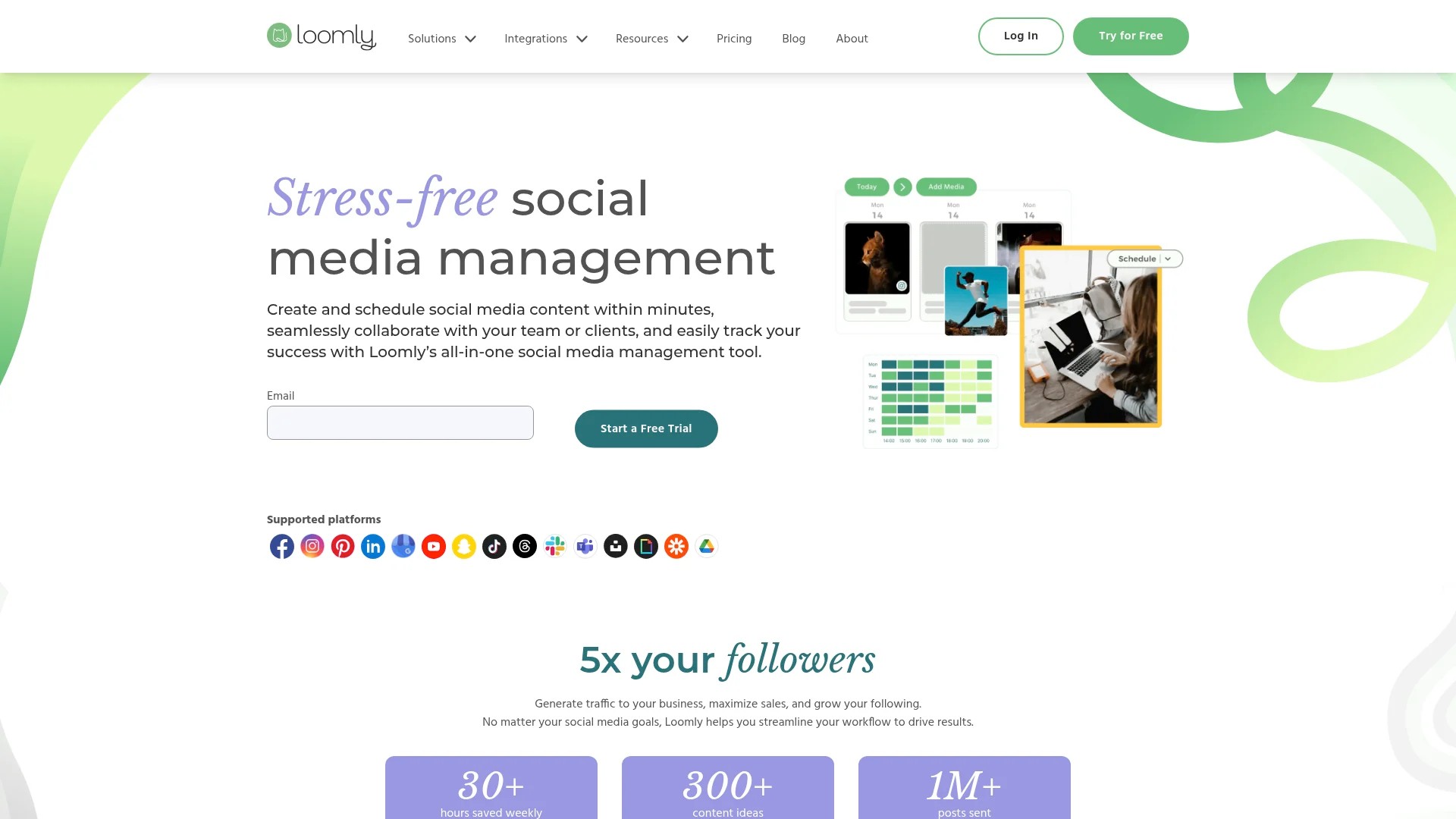 Screenshot of https://www.loomly.com