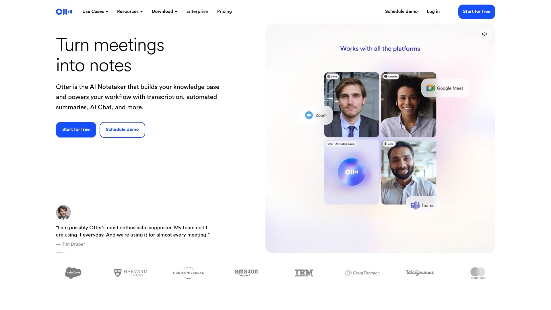 Screenshot of https://otter.ai
