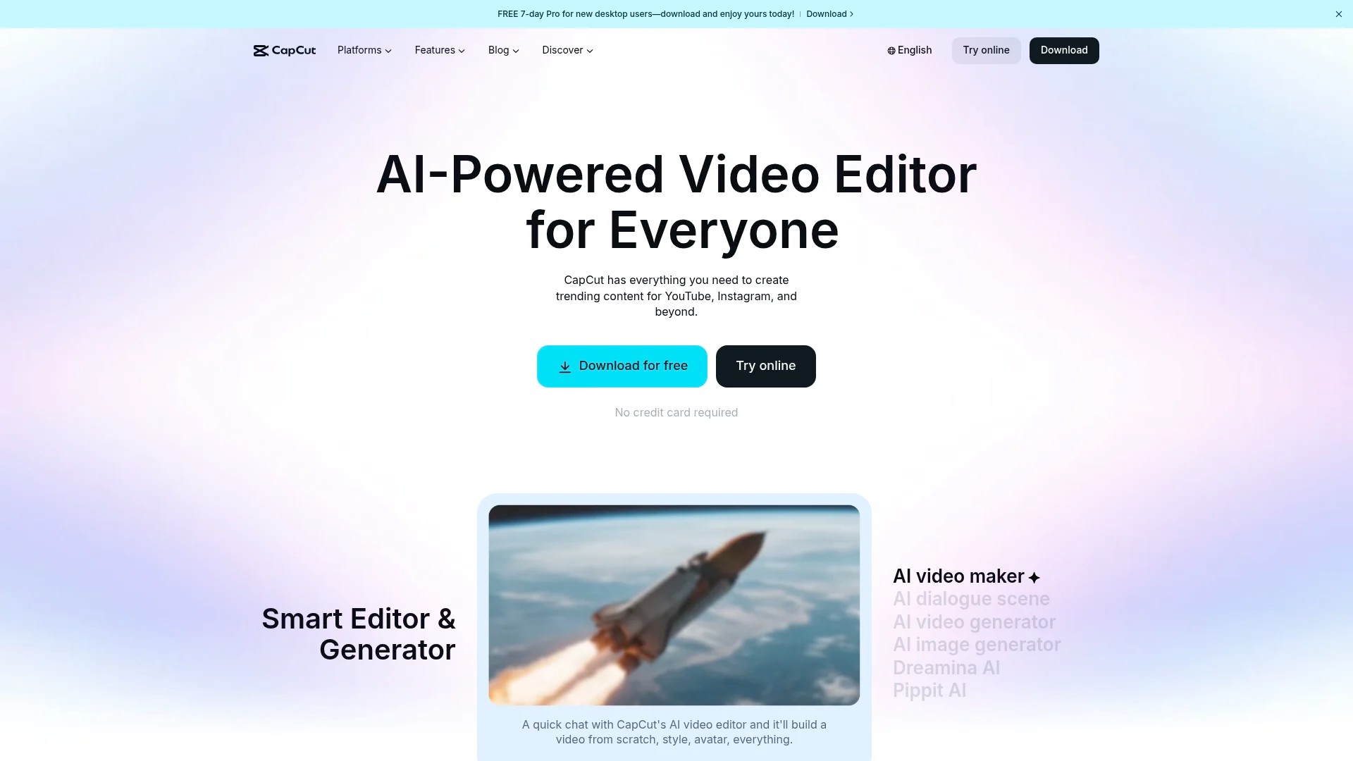 Screenshot of https://www.capcut.com